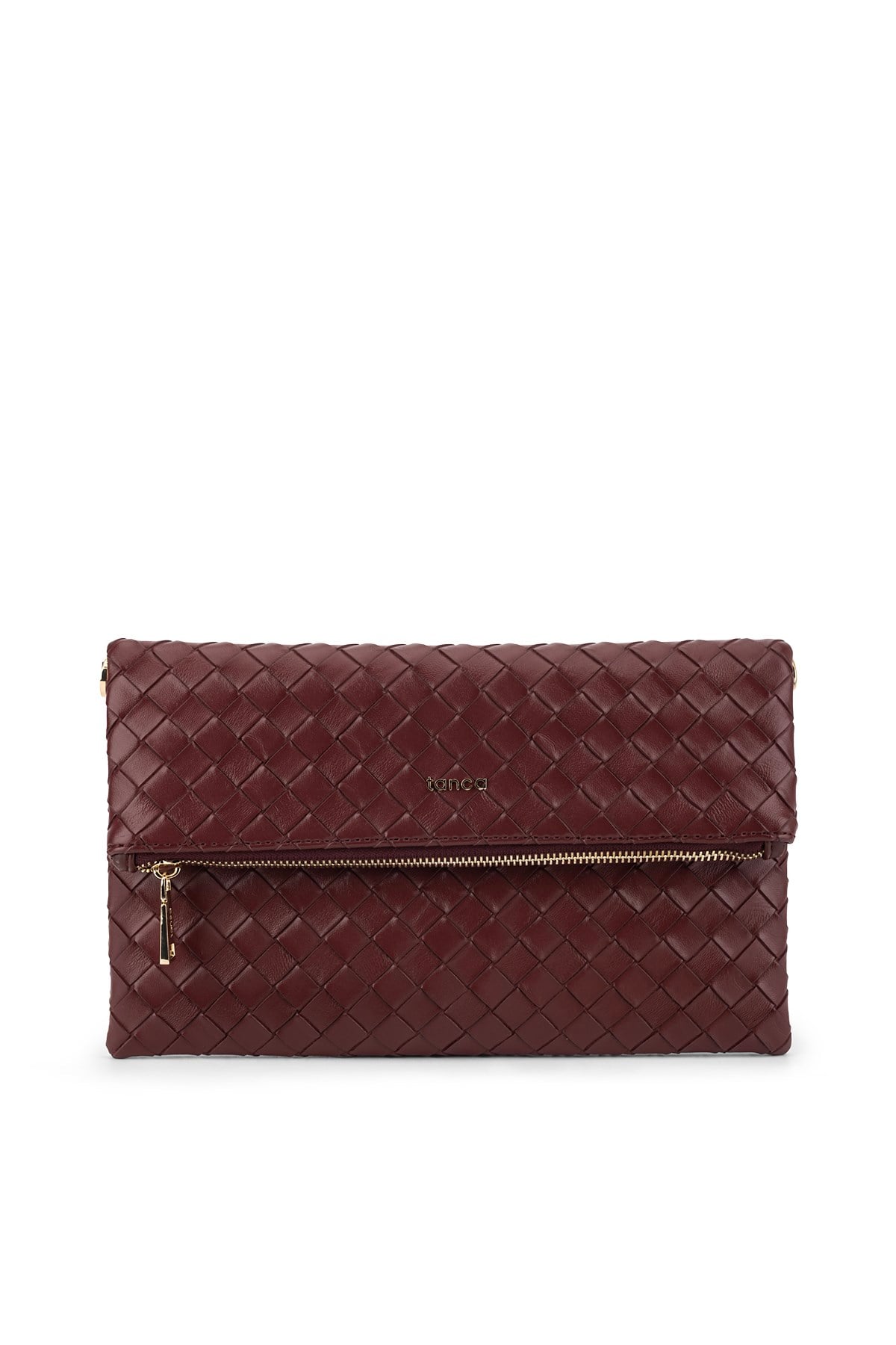 Tamer Tanca Kadın Suni Deri Bordo Clutch Çanta