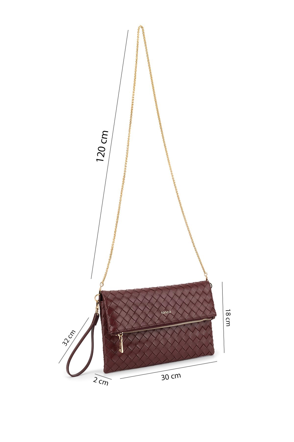Tamer Tanca Kadın Suni Deri Bordo Clutch Çanta