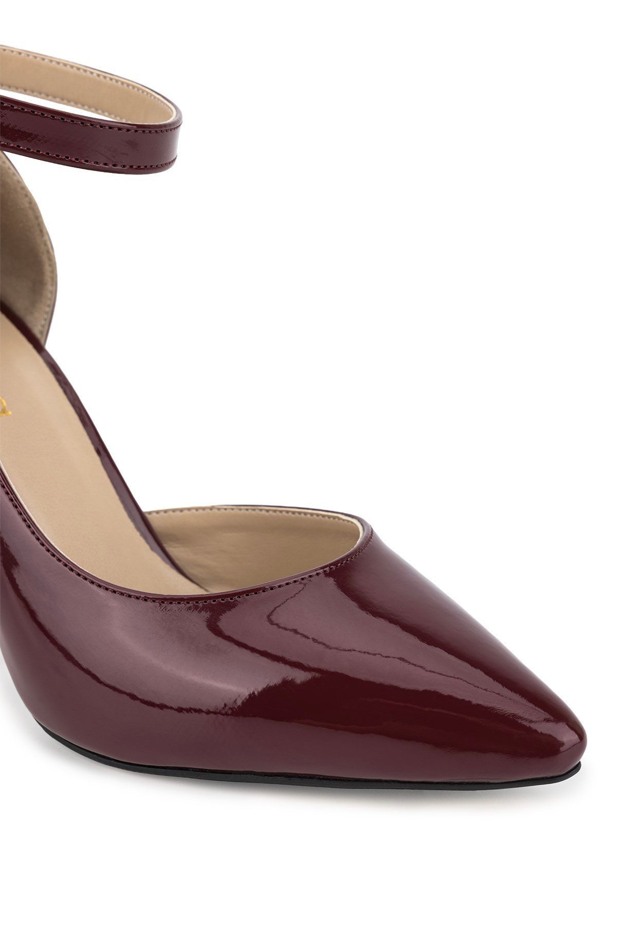 Tamer Tanca Kadın Suni Deri Bordo Rugan Topuklu & Stiletto Ayakkabı