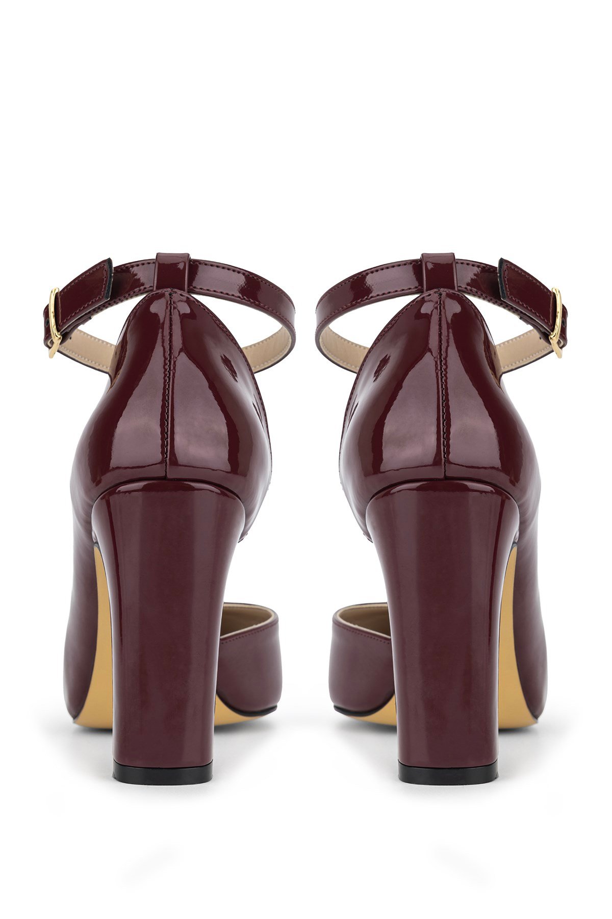 Tamer Tanca Kadın Suni Deri Bordo Rugan Topuklu & Stiletto Ayakkabı