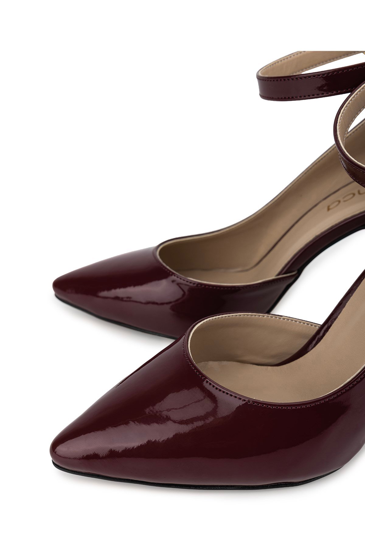 Tamer Tanca Kadın Suni Deri Bordo Rugan Topuklu & Stiletto Ayakkabı