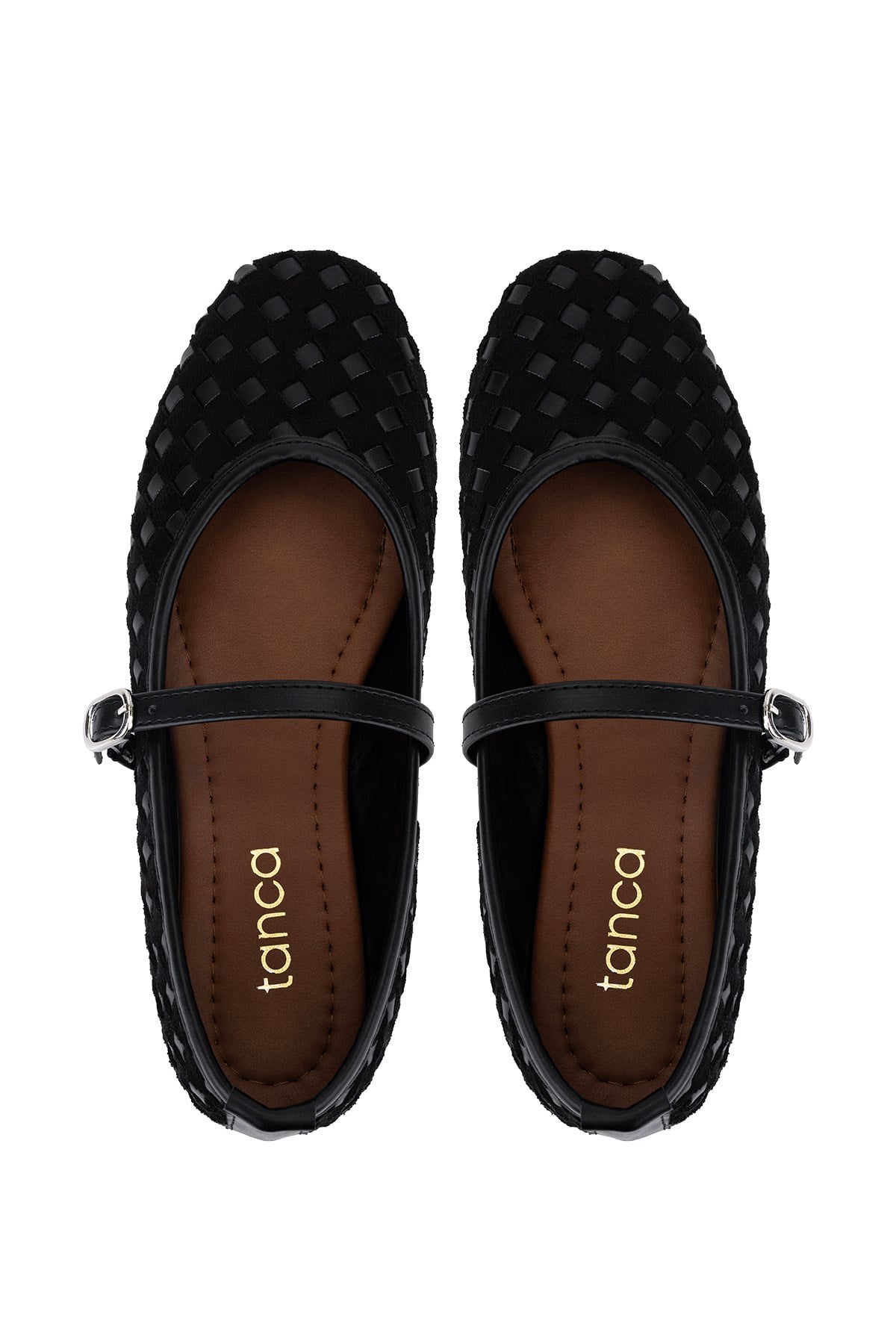 Tamer Tanca Kadın Suni Deri Siyah Babet Ayakkabı