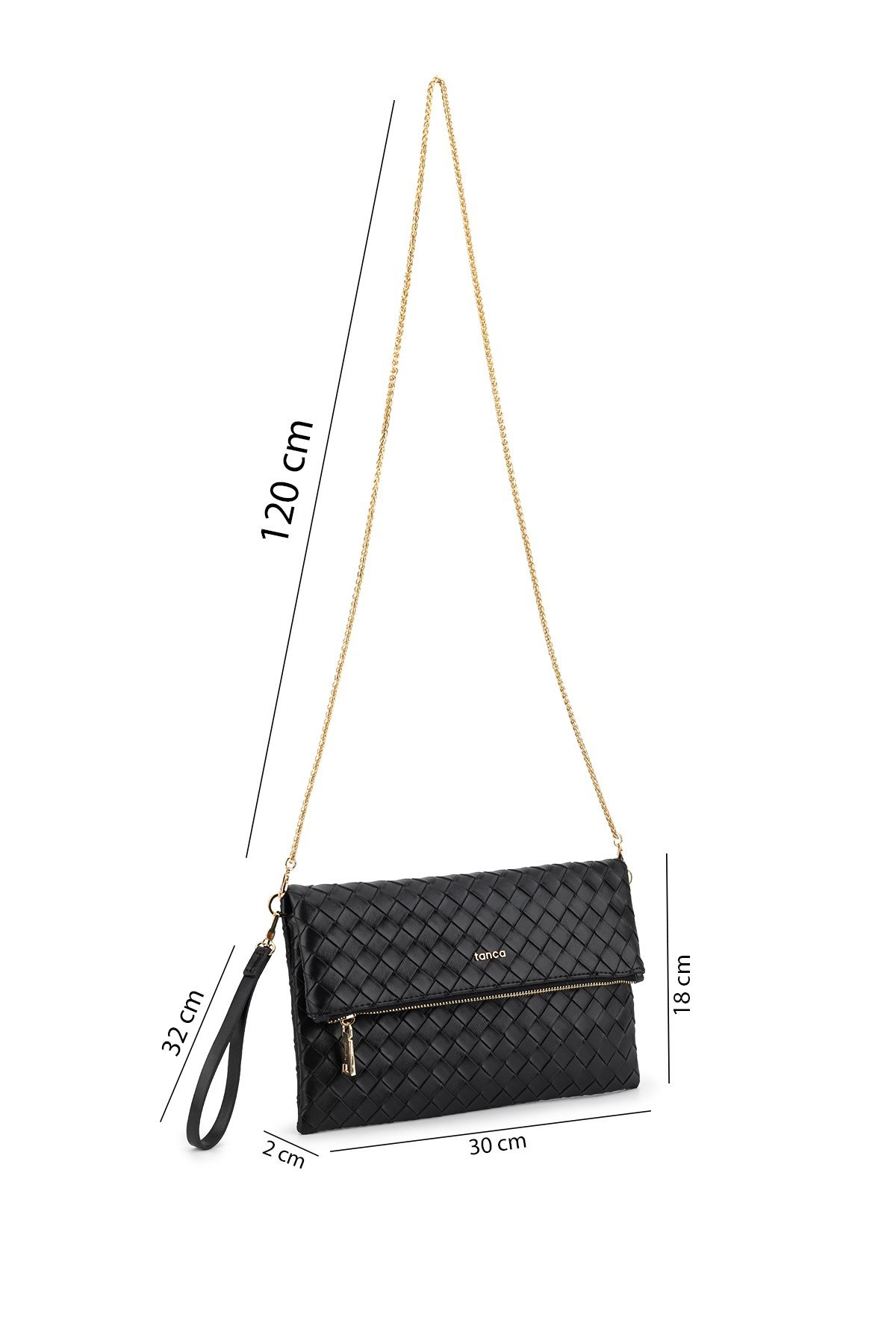 Tamer Tanca Kadın Suni Deri Siyah Clutch Çanta