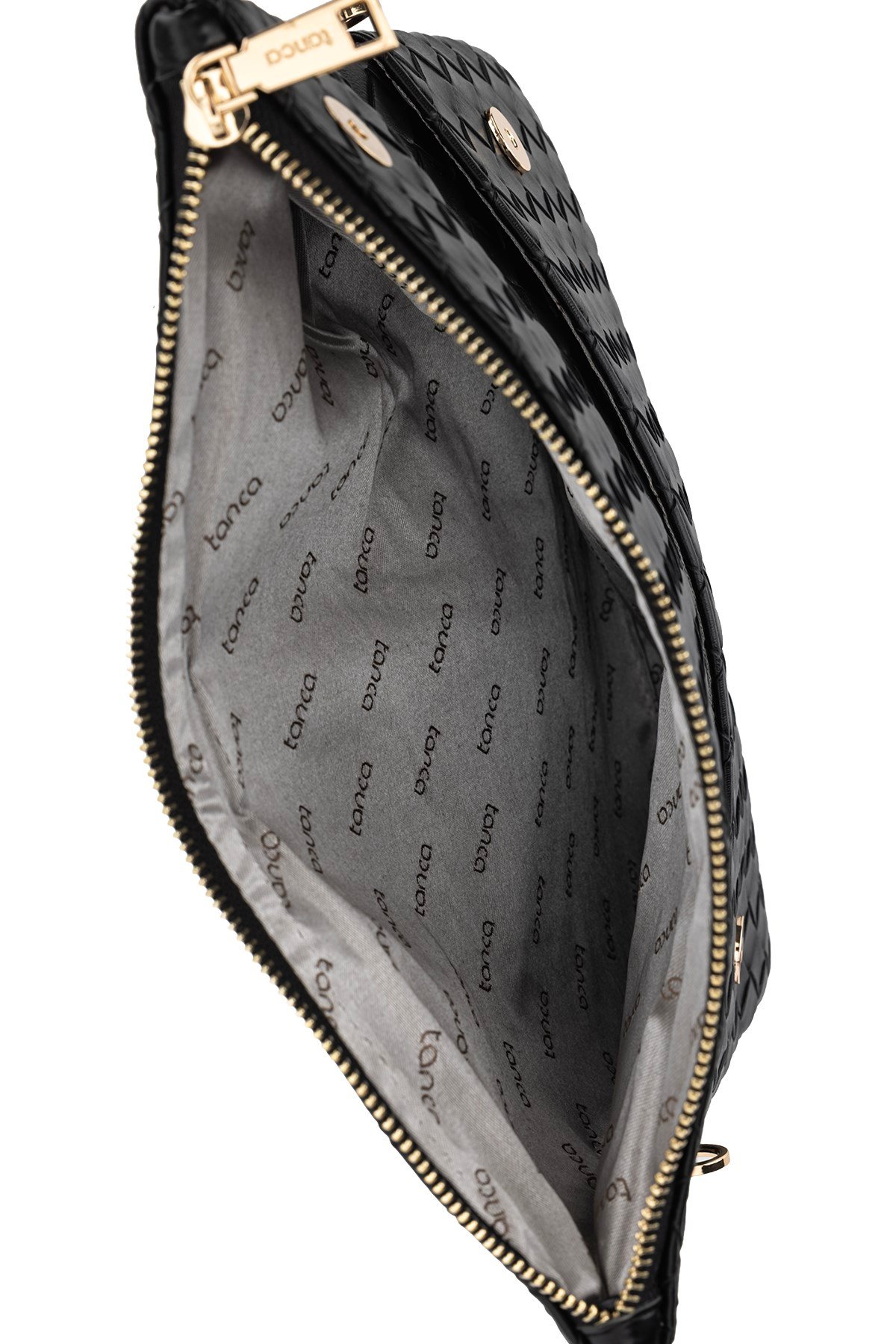 Tamer Tanca Kadın Suni Deri Siyah Clutch Çanta