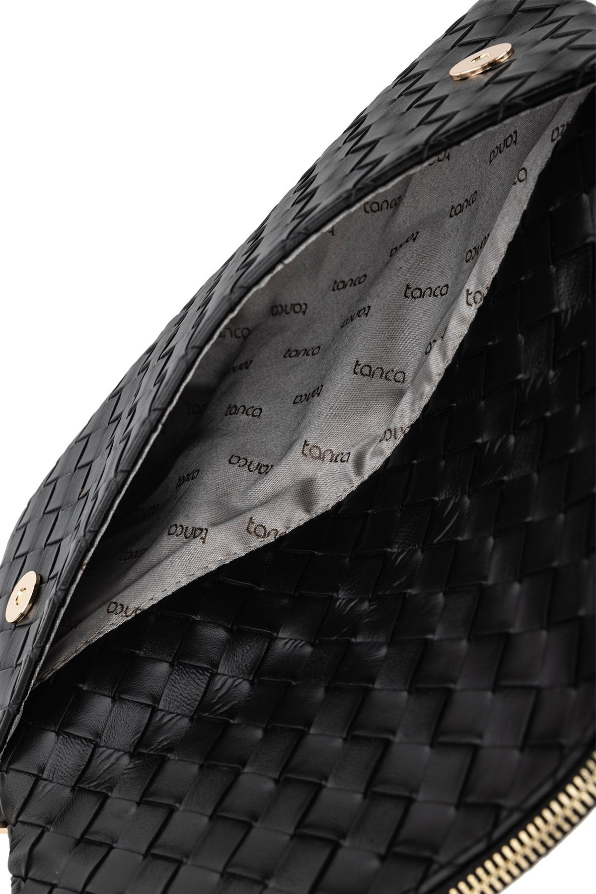 Tamer Tanca Kadın Suni Deri Siyah Clutch Çanta