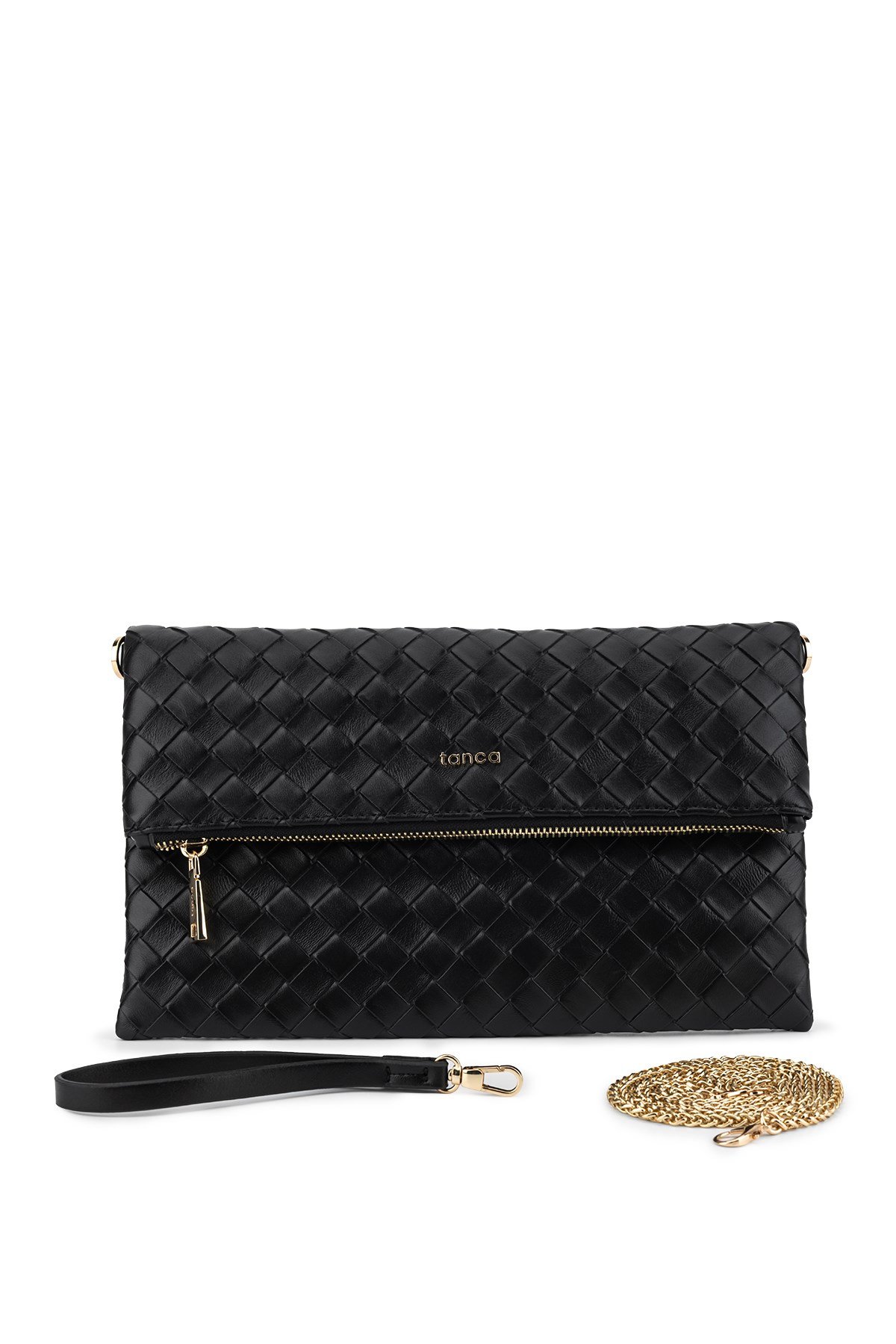 Tamer Tanca Kadın Suni Deri Siyah Clutch Çanta