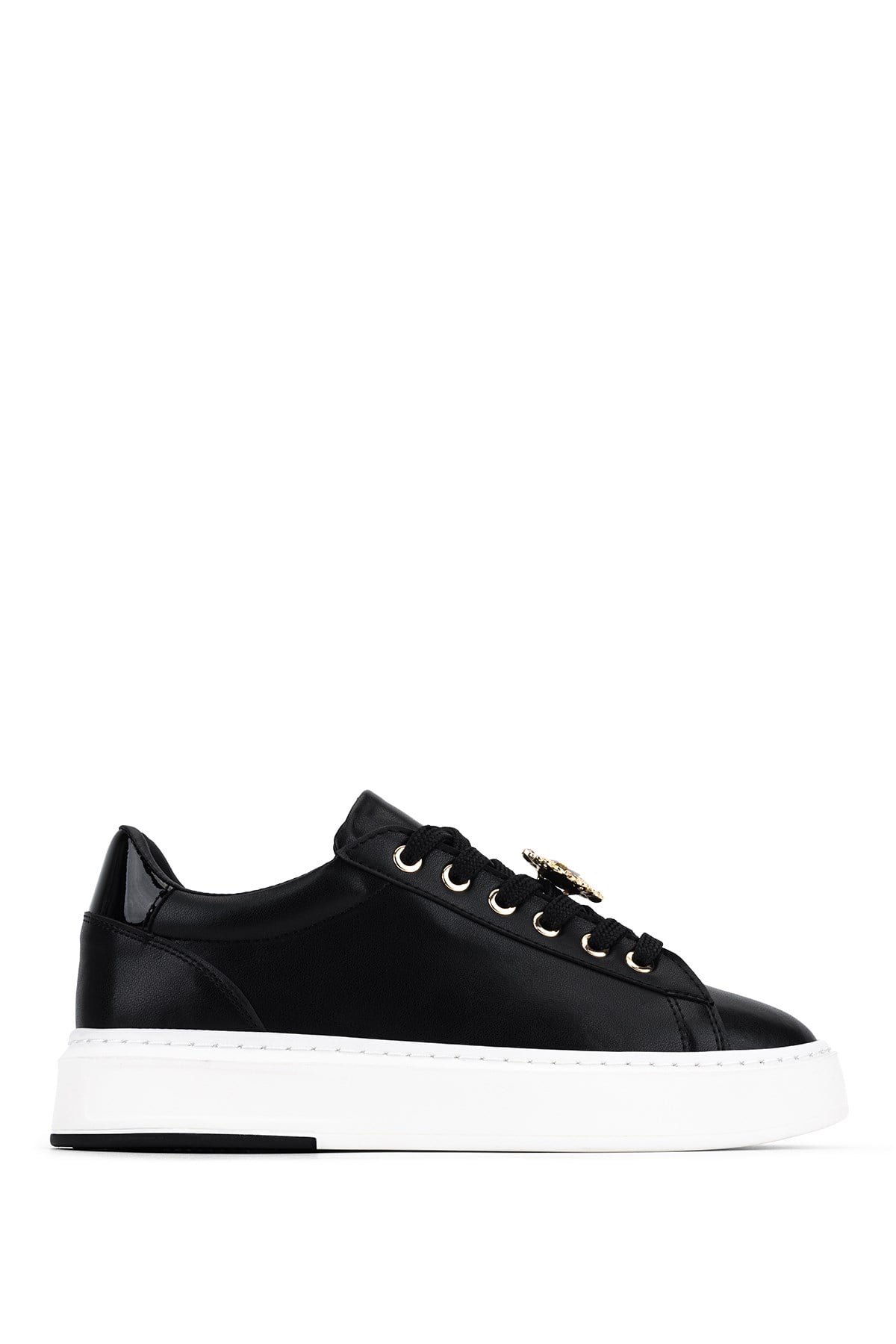 Tamer Tanca Kadın Suni Deri Siyah Sneakers & Spor Ayakkabı