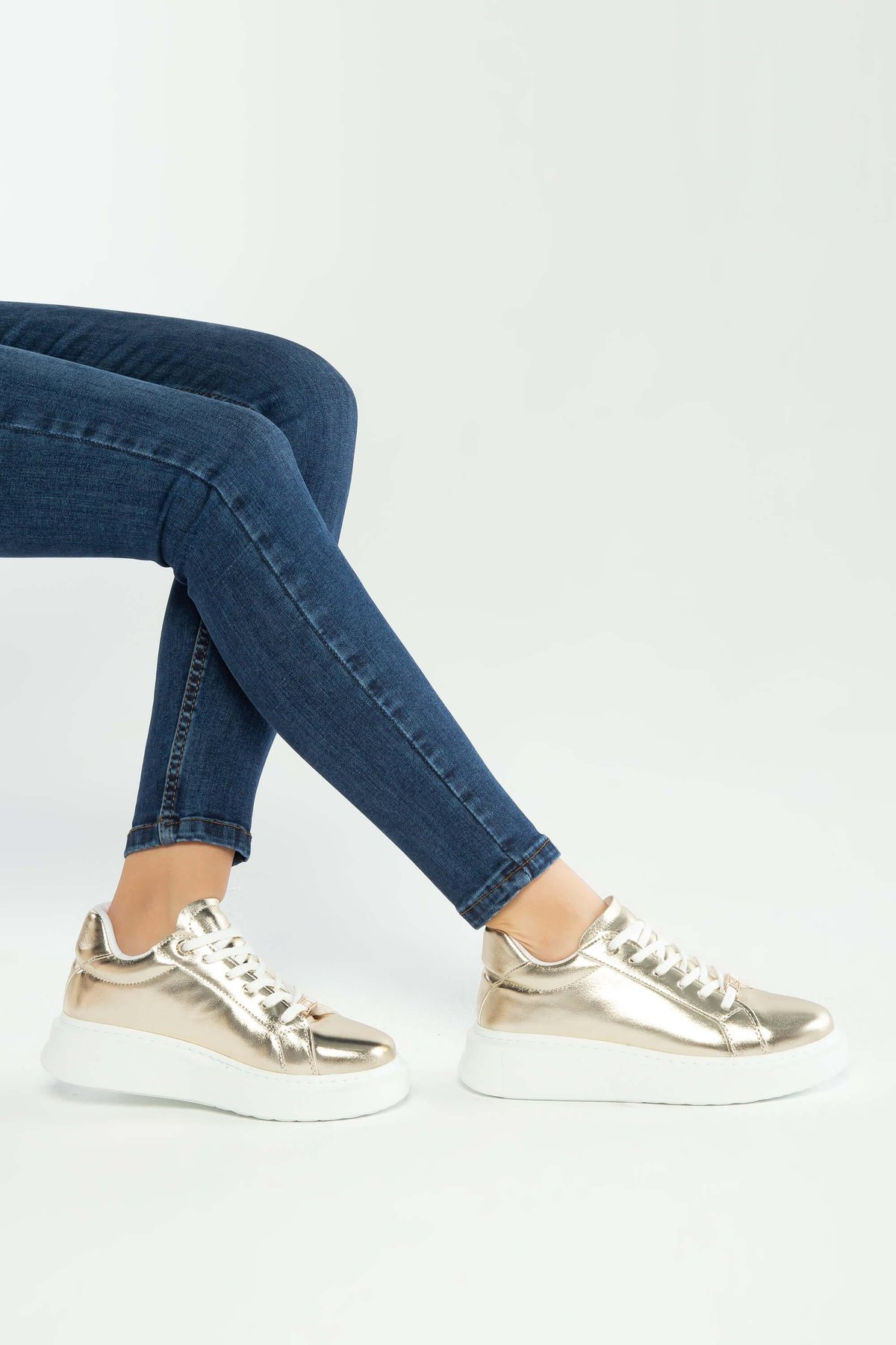 Tamer Tanca Kadın Vegan Altın Sneakers & Spor Ayakkabı