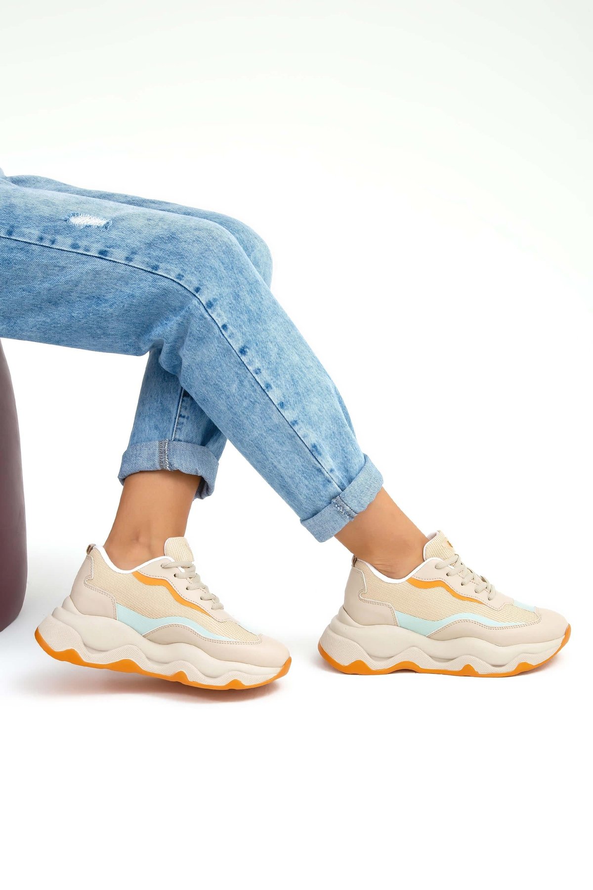 Tamer Tanca Kadın Vegan Bej Sneakers & Spor Ayakkabı