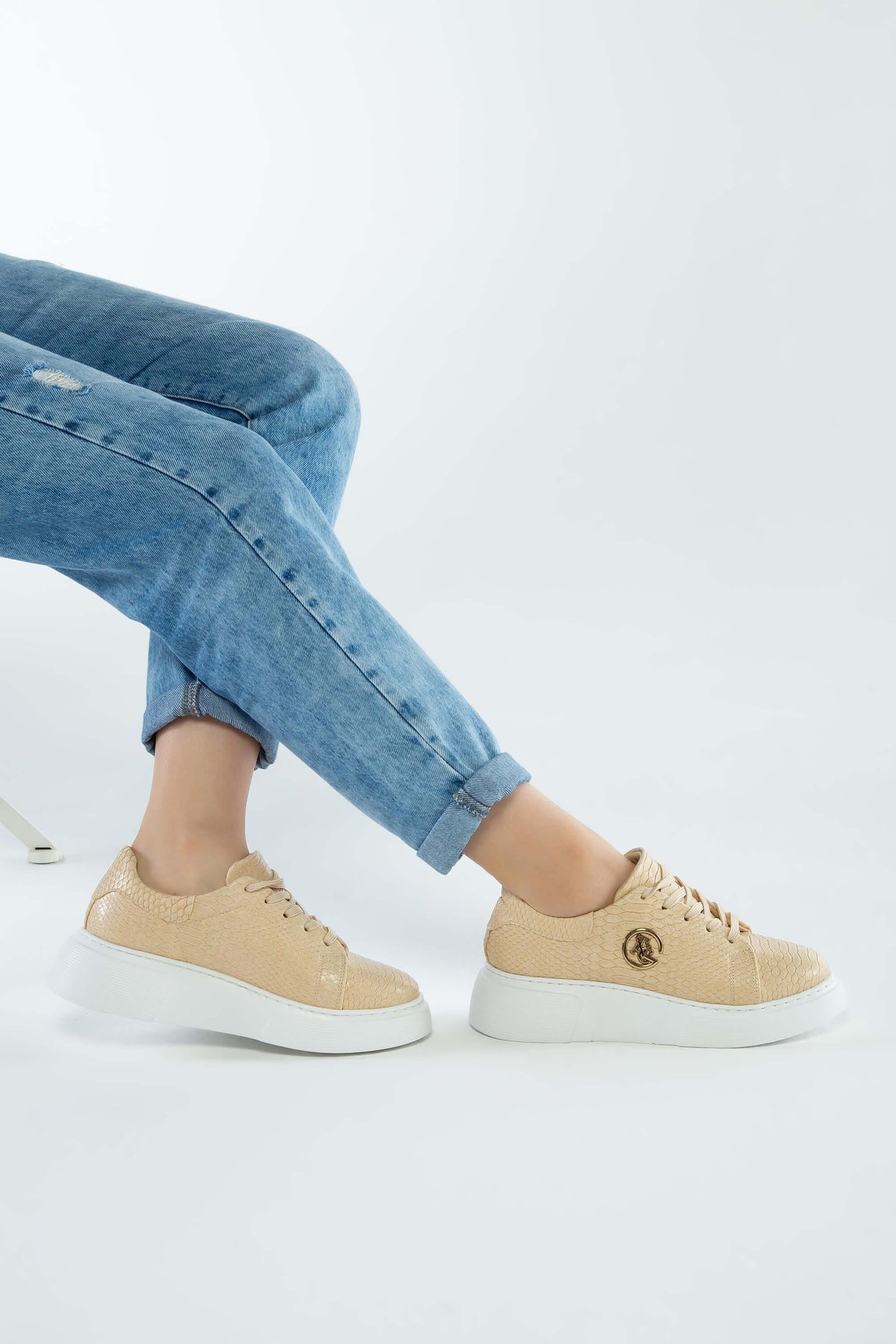 Tamer Tanca Kadın Vegan Bej Sneakers & Spor Ayakkabı