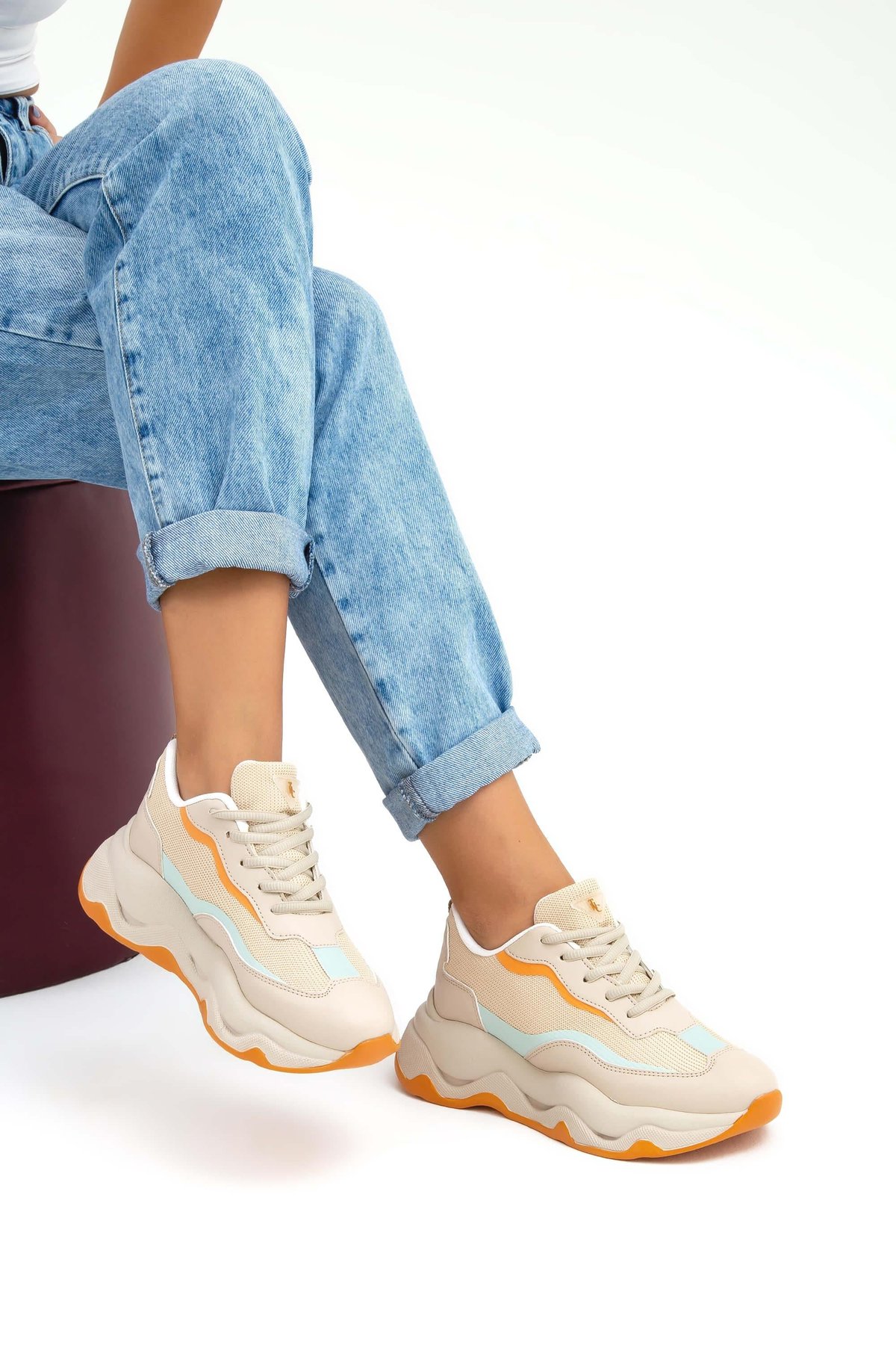 Tamer Tanca Kadın Vegan Bej Sneakers & Spor Ayakkabı