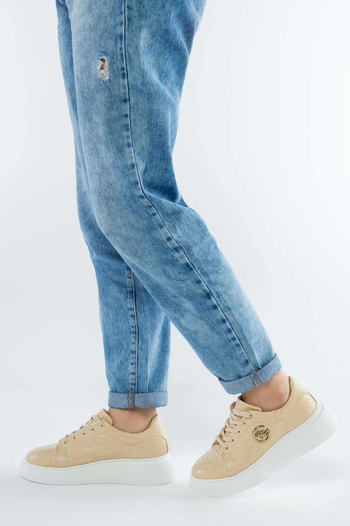 Tamer Tanca Kadın Vegan Bej Sneakers & Spor Ayakkabı