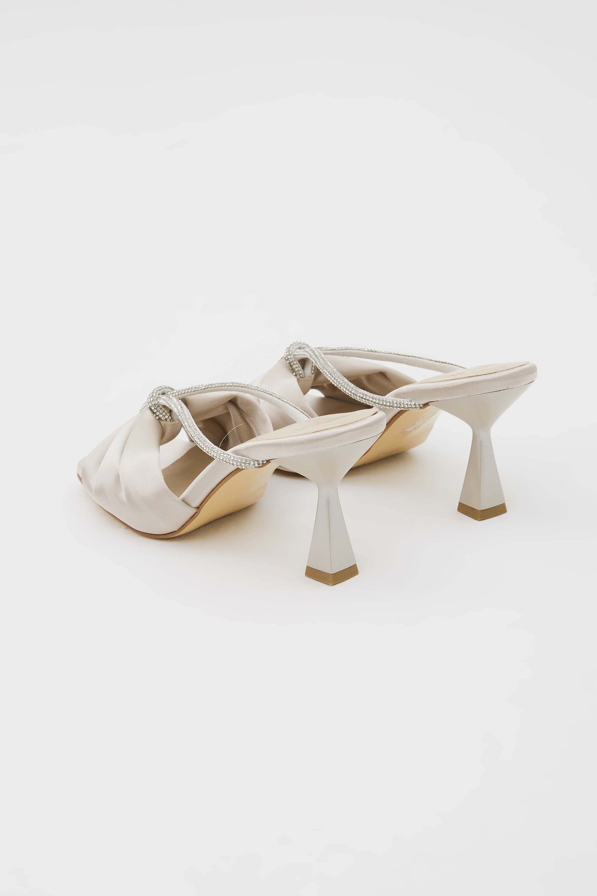Tamer Tanca Kadın Vegan Bej Topuklu Terlik