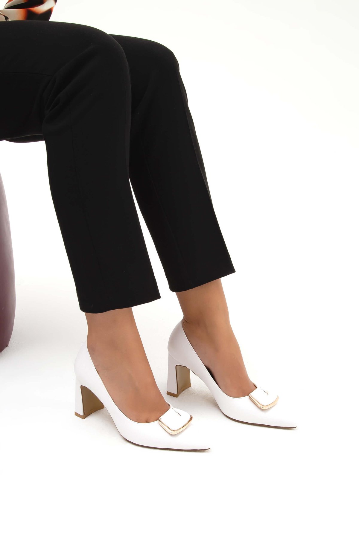 Tamer Tanca Kadın Vegan Beyaz Stiletto Ayakkabı