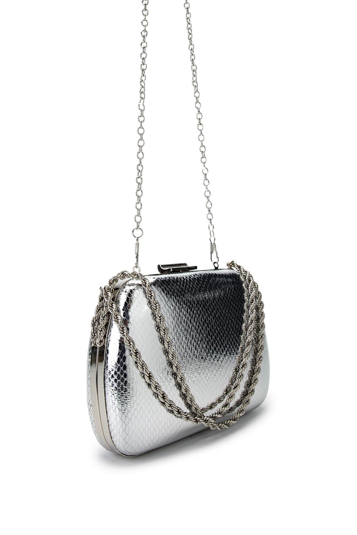Tamer Tanca Kadın Vegan Gümüş Abiye Çanta