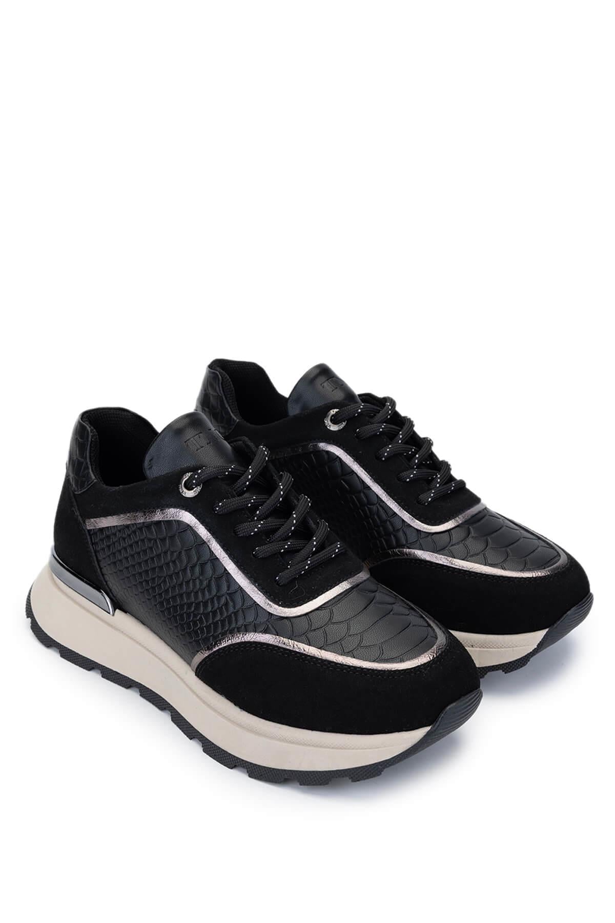 Tamer Tanca Kadın Vegan Siyah Sneakers & Spor Ayakkabı
