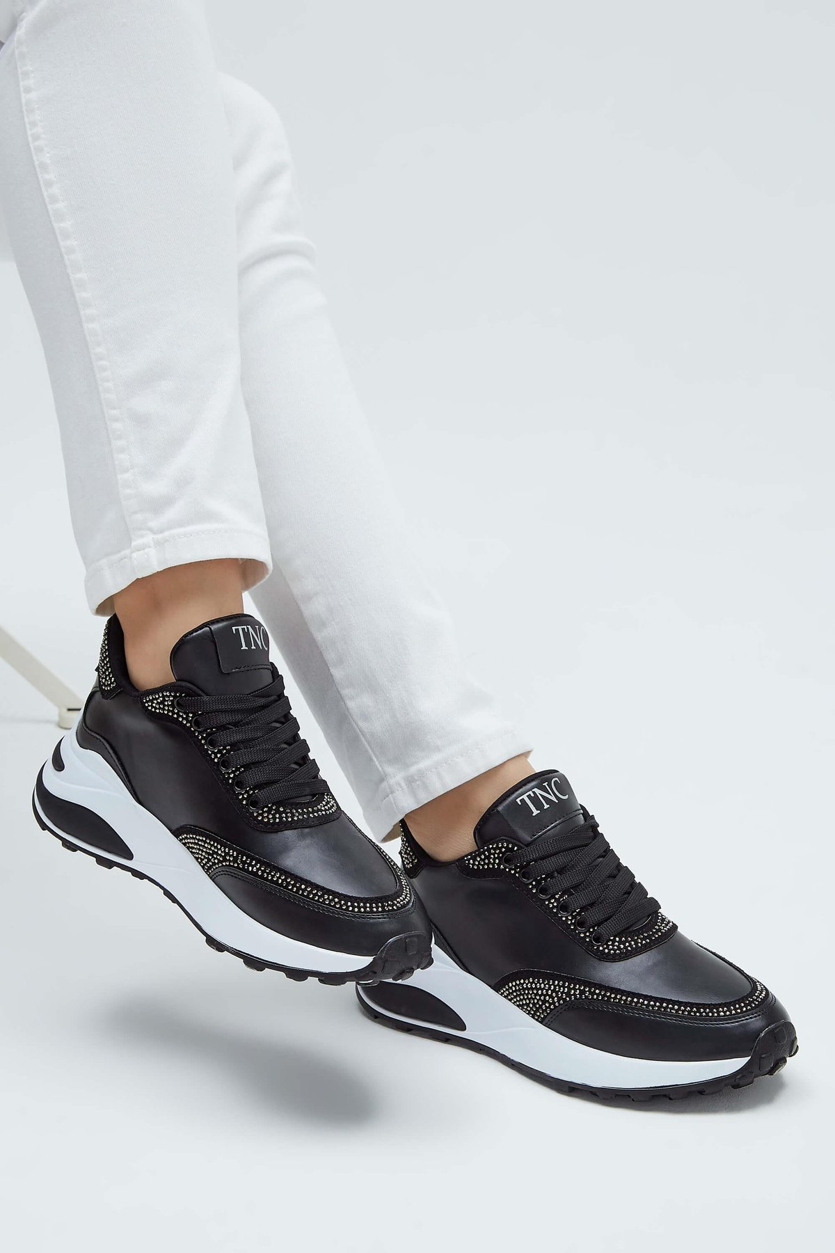 Tamer Tanca Kadın Vegan Siyah Sneakers & Spor Ayakkabı