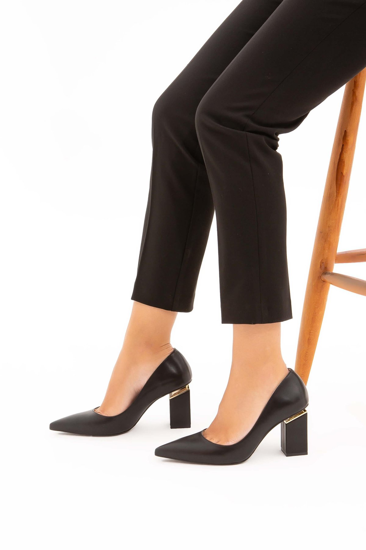 Tamer Tanca Kadın Vegan Siyah Stiletto Ayakkabı