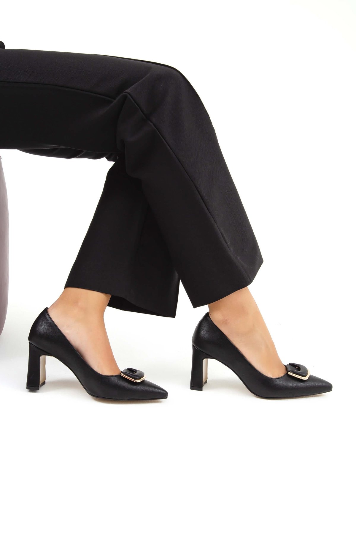 Tamer Tanca Kadın Vegan Siyah Stiletto Ayakkabı