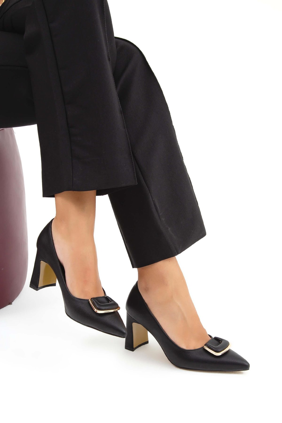 Tamer Tanca Kadın Vegan Siyah Stiletto Ayakkabı