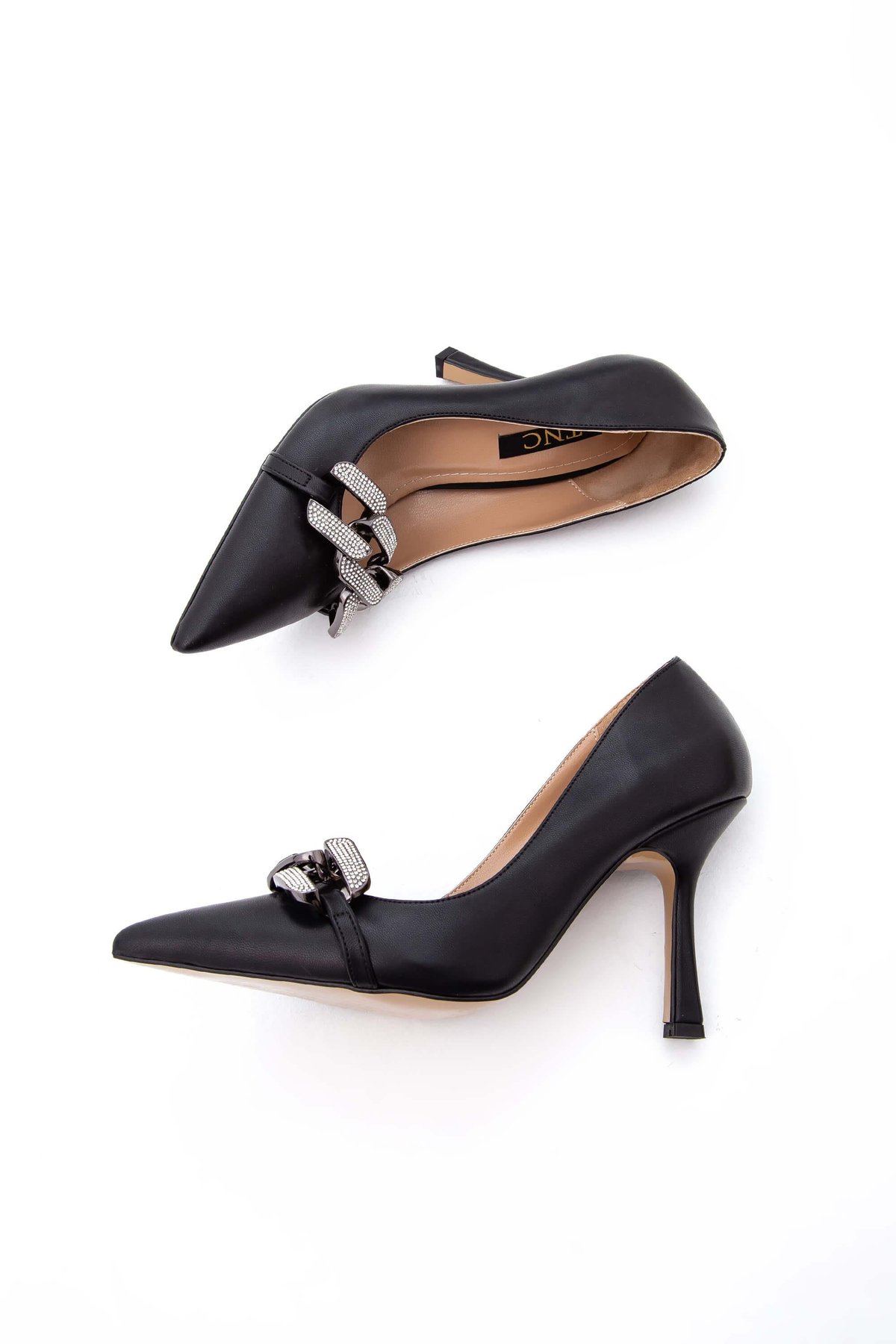 Tamer Tanca Kadın Vegan Siyah Stiletto Ayakkabı