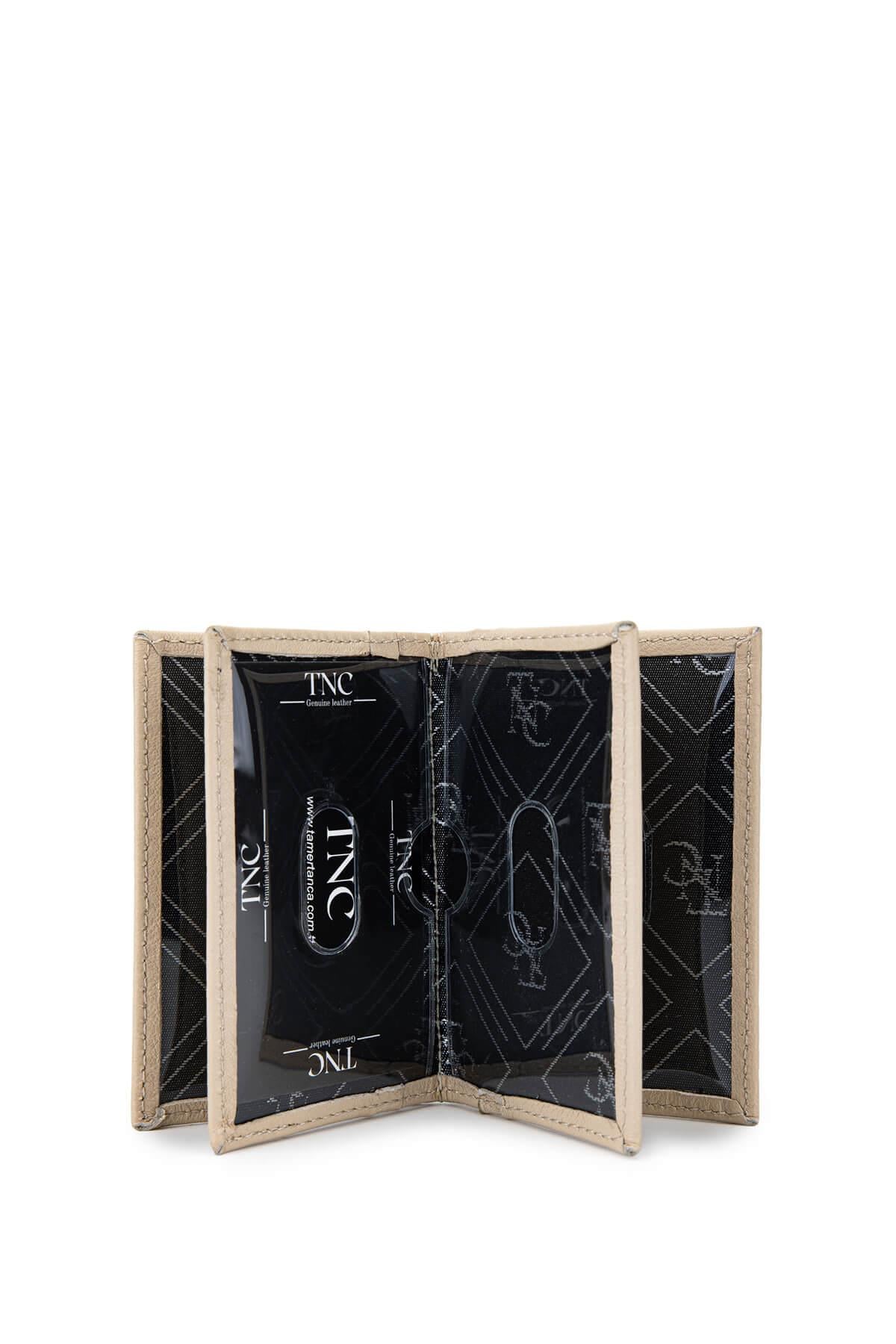 Tamer Tanca Unisex Hakiki Deri Bej Kartlık