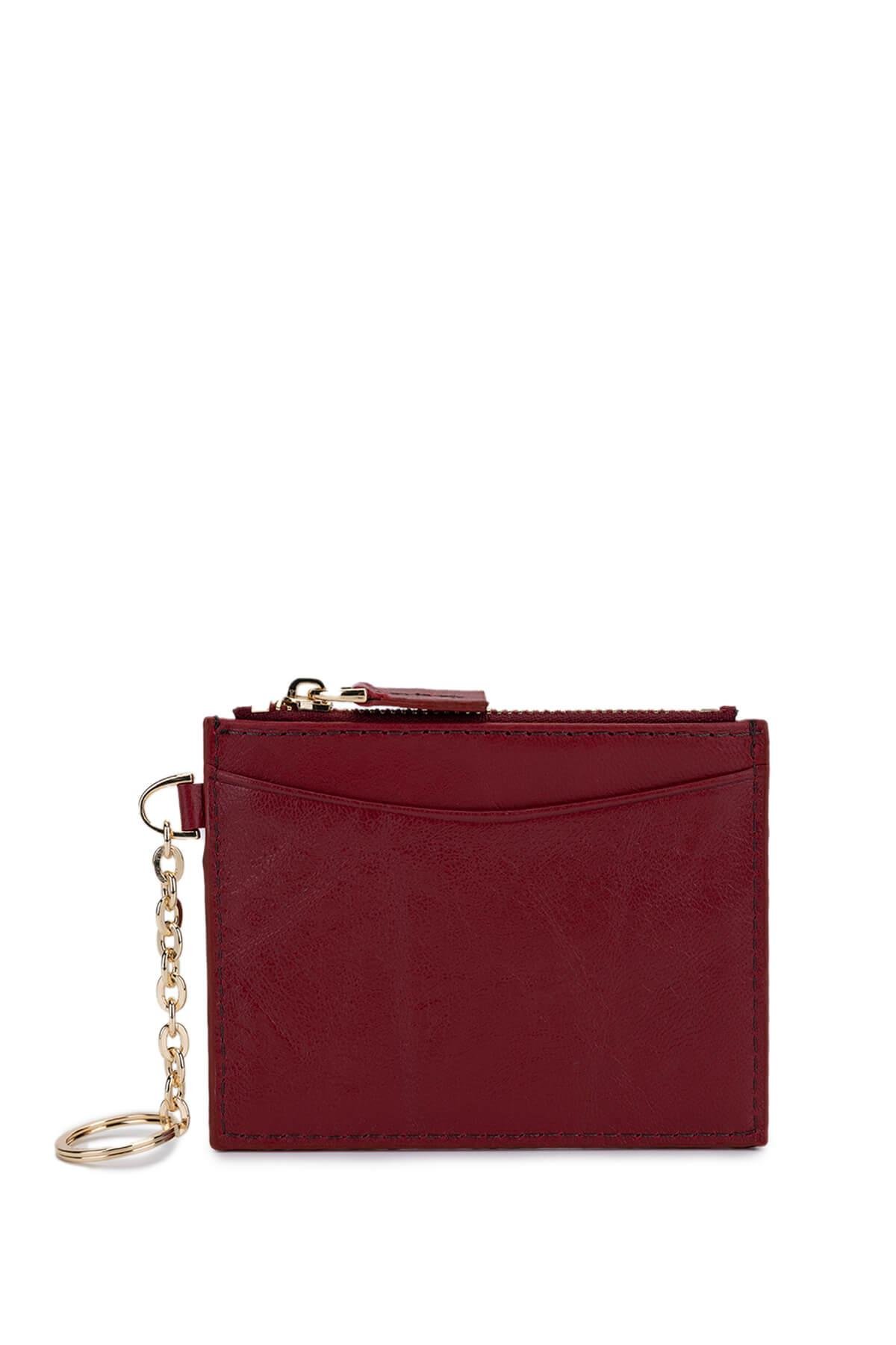 Tamer Tanca Unisex Hakiki Deri Bordo Kartlık