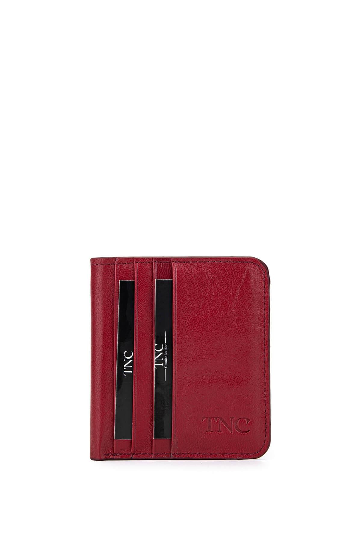 Tamer Tanca Unisex Hakiki Deri Bordo Kartlık
