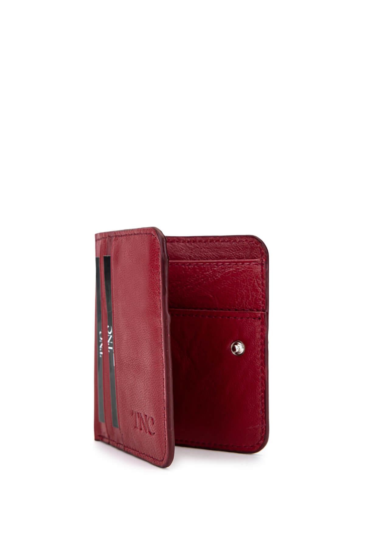 Tamer Tanca Unisex Hakiki Deri Bordo Kartlık
