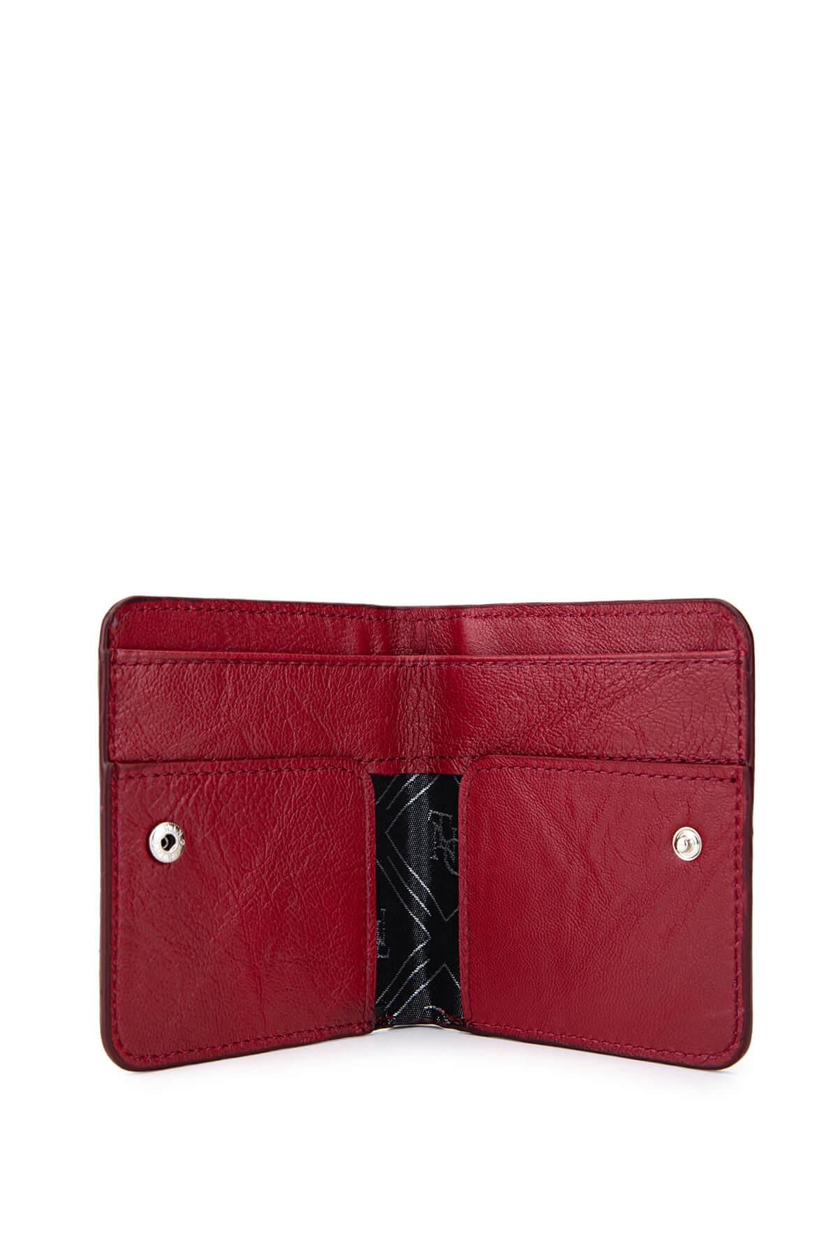 Tamer Tanca Unisex Hakiki Deri Bordo Kartlık