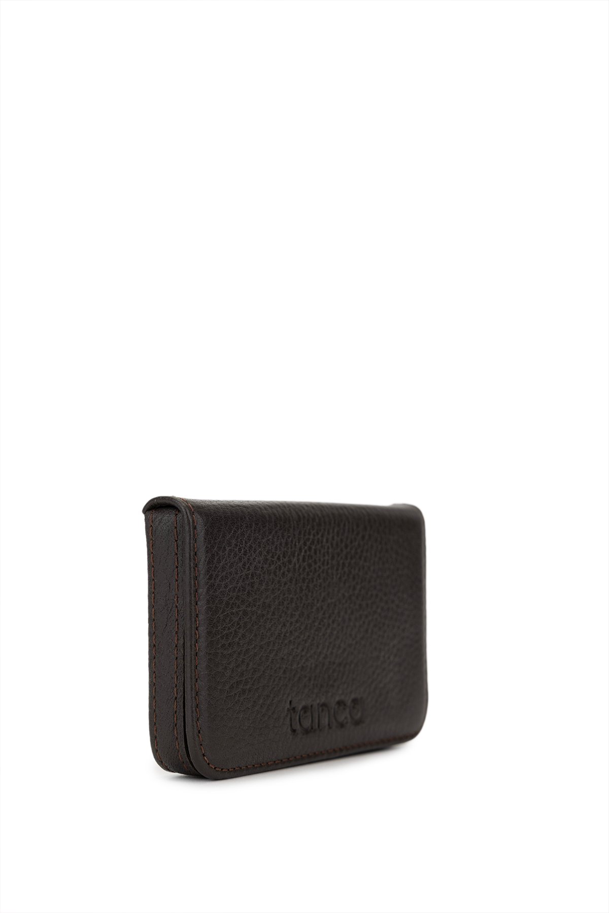 Tamer Tanca Unisex Hakiki Deri Kahverengi Kartlık