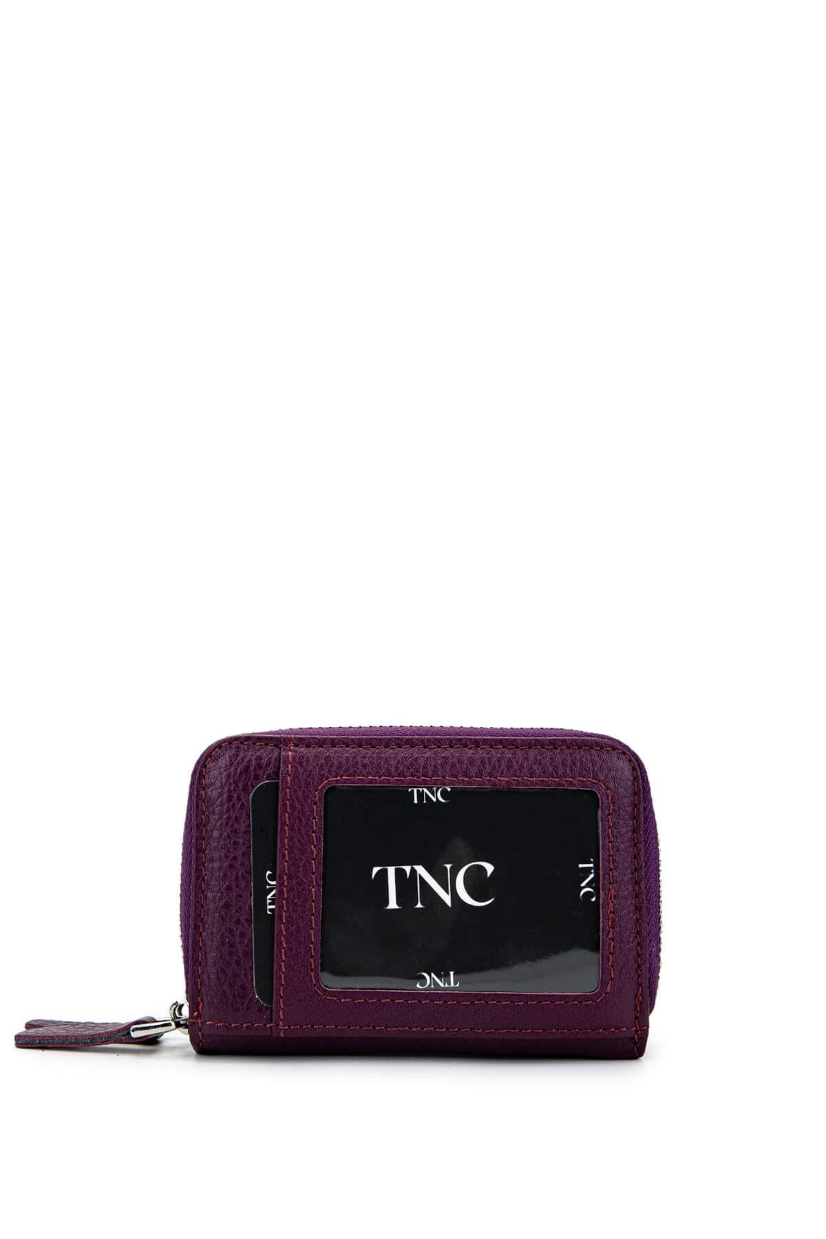 Tamer Tanca Unisex Hakiki Deri Mor Cüzdan Cuzdan