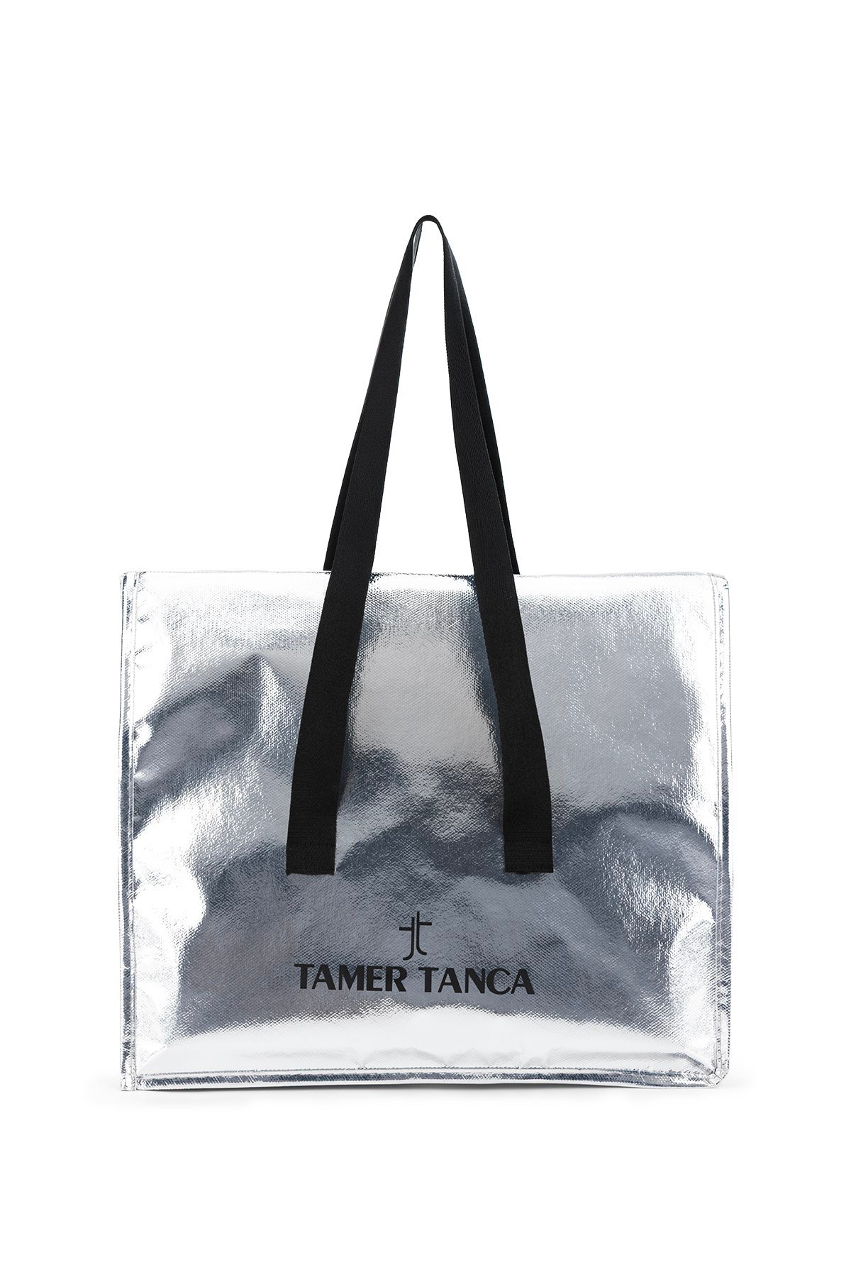 Tamer Tanca Unisex Tekstil Gümüş Orta Bez Poşet Çanta