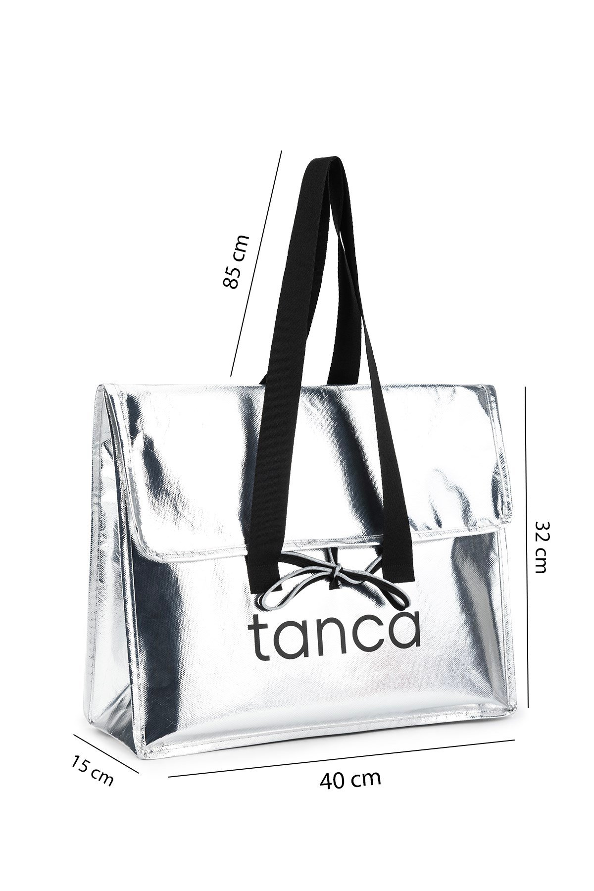 Tamer Tanca Unisex Tekstil Gümüş Orta Bez Poşet Çanta