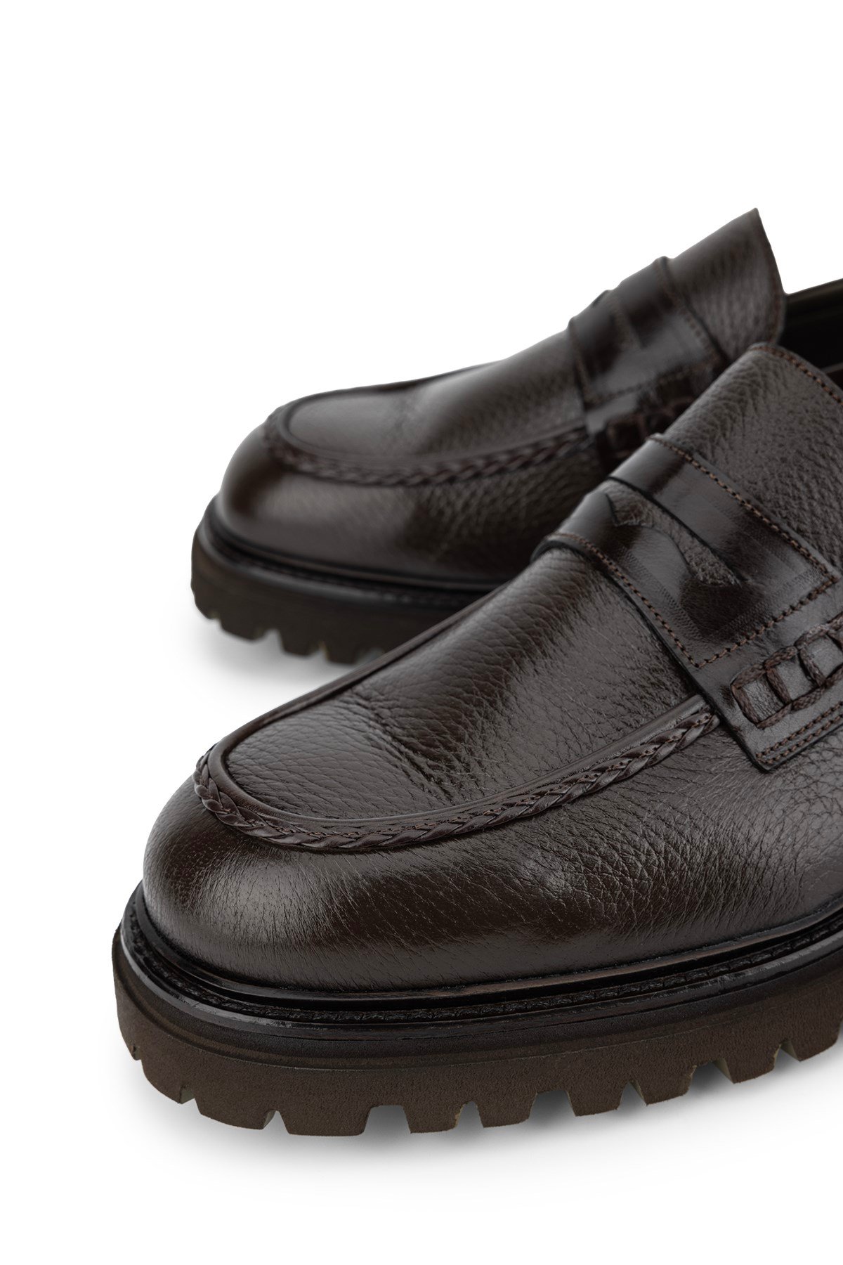 Tanca Premium Erkek Hakiki Deri Kahverengi Loafer Ayakkabı