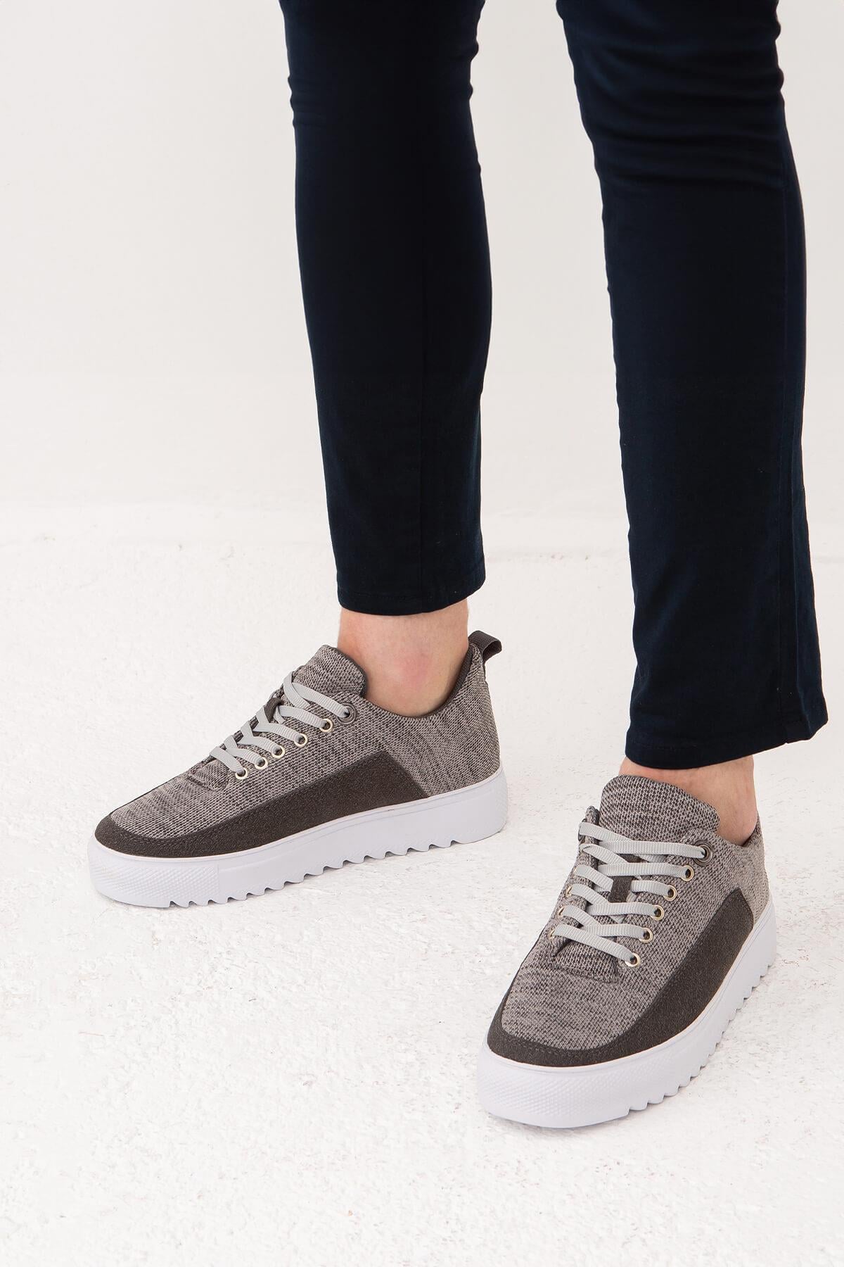 Tnc Sports Erkek Tekstil Gri Casual Ayakkabı