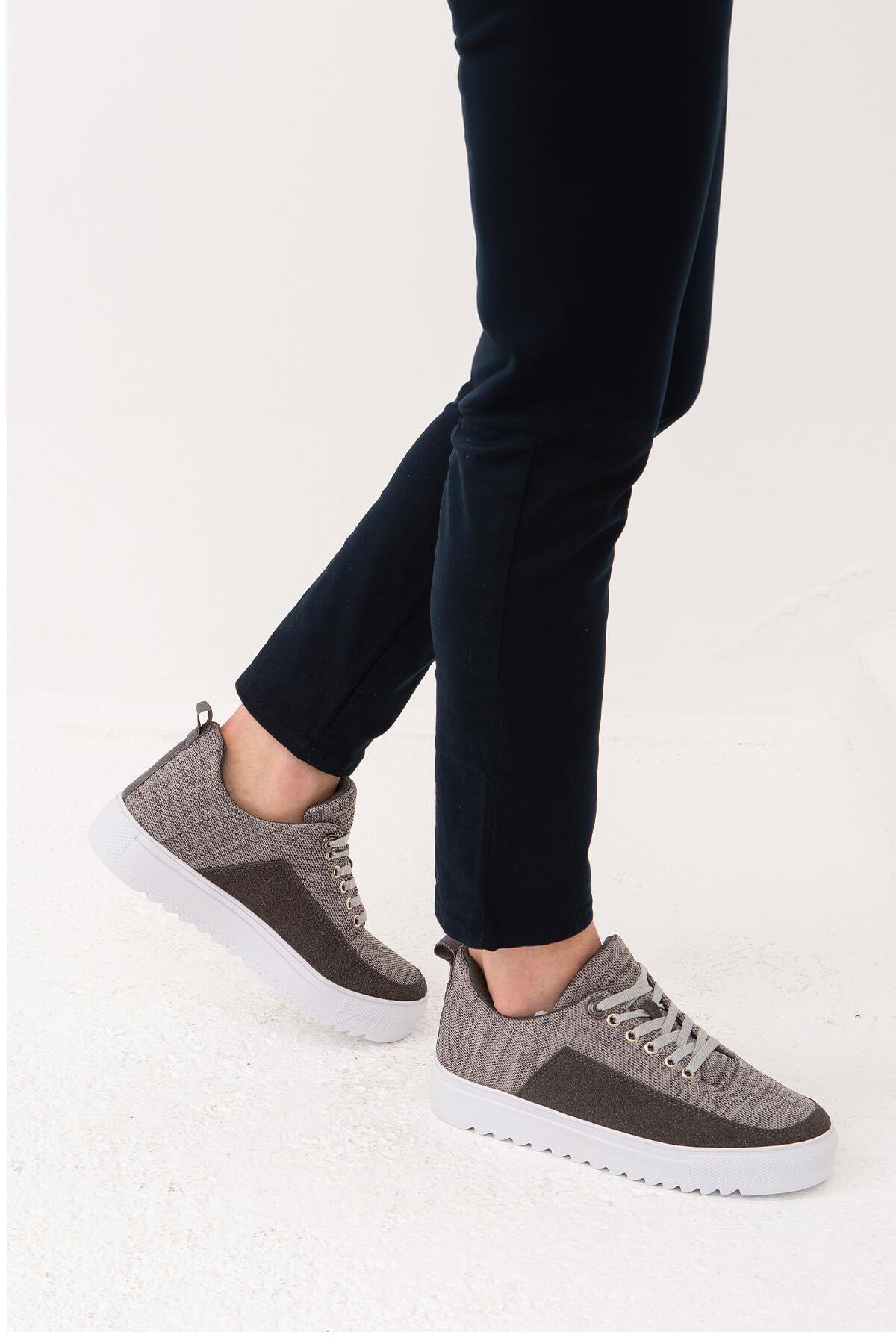 Tnc Sports Erkek Tekstil Gri Casual Ayakkabı