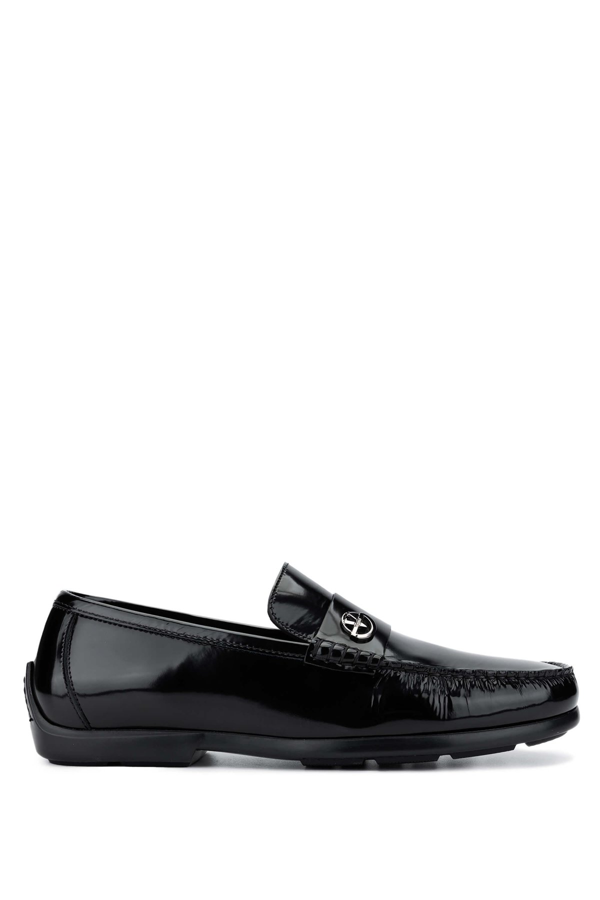 VALENTINO Erkek Hakiki Deri Siyah Loafer Ayakkabı