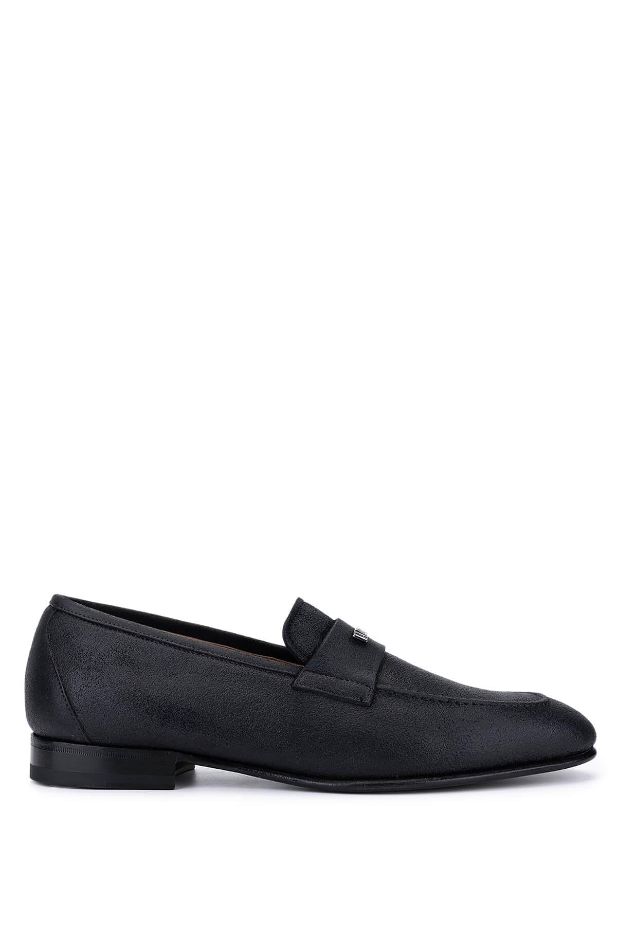 VALENTINO Erkek Hakiki Deri Siyah Loafer Ayakkabı