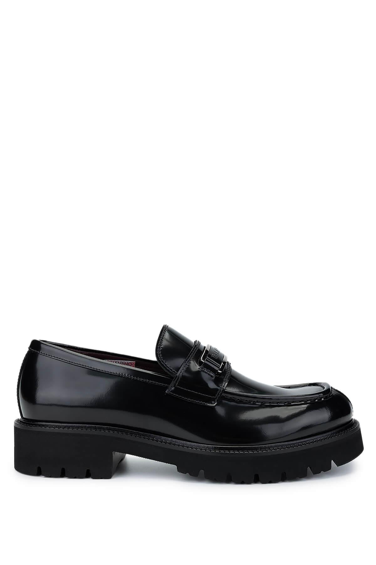 VALENTINO Erkek Hakiki Deri Siyah Loafer Ayakkabı