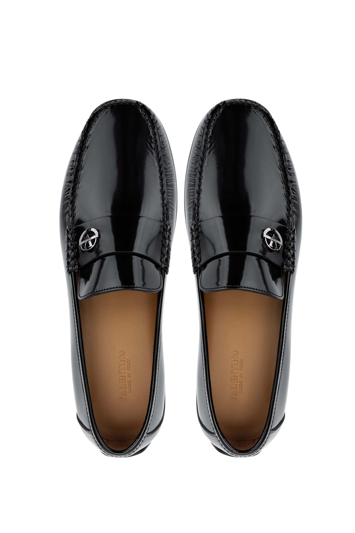 VALENTINO Erkek Hakiki Deri Siyah Loafer Ayakkabı