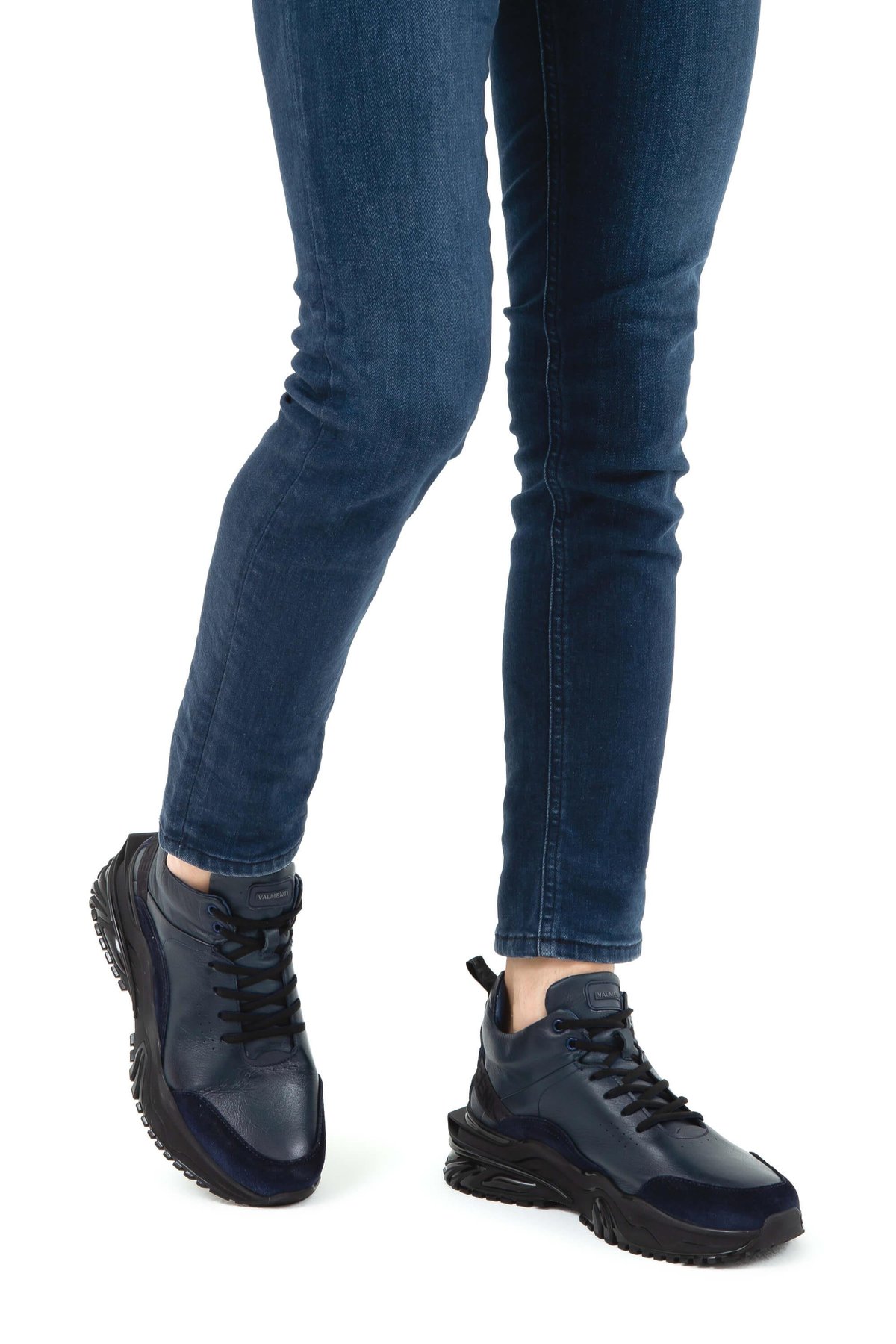 Valmenti Erkek Hakiki Deri Lacivert Sneakers & Spor Ayakkabı