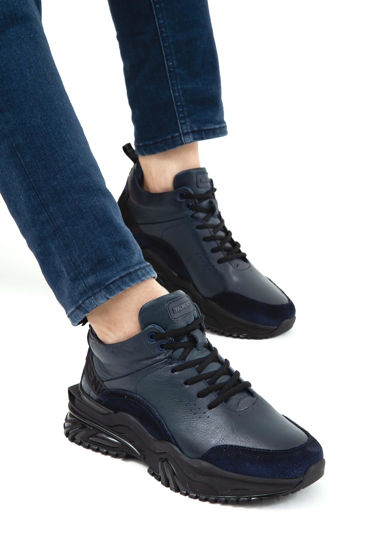 Valmenti Erkek Hakiki Deri Lacivert Sneakers & Spor Ayakkabı