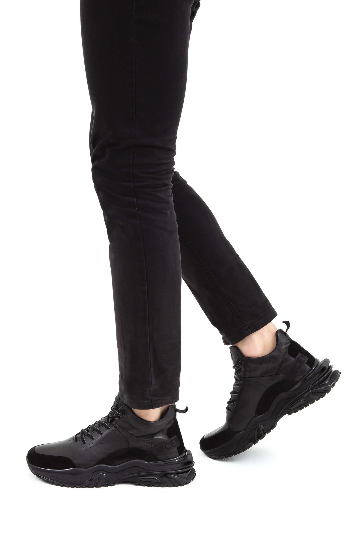 Valmenti Erkek Hakiki Deri Siyah Sneakers & Spor Ayakkabı