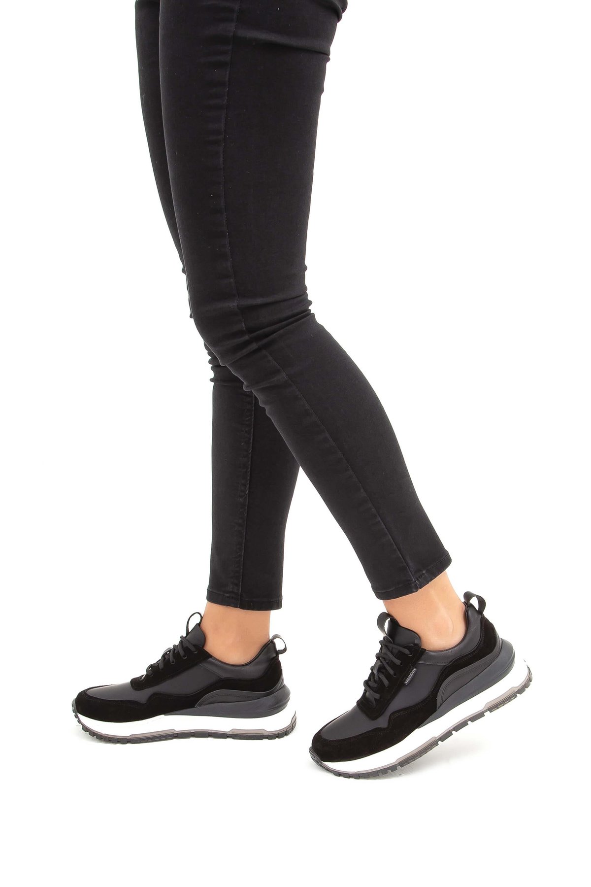 Valmenti Kadın Hakiki Deri Siyah Sneakers & Spor Ayakkabı