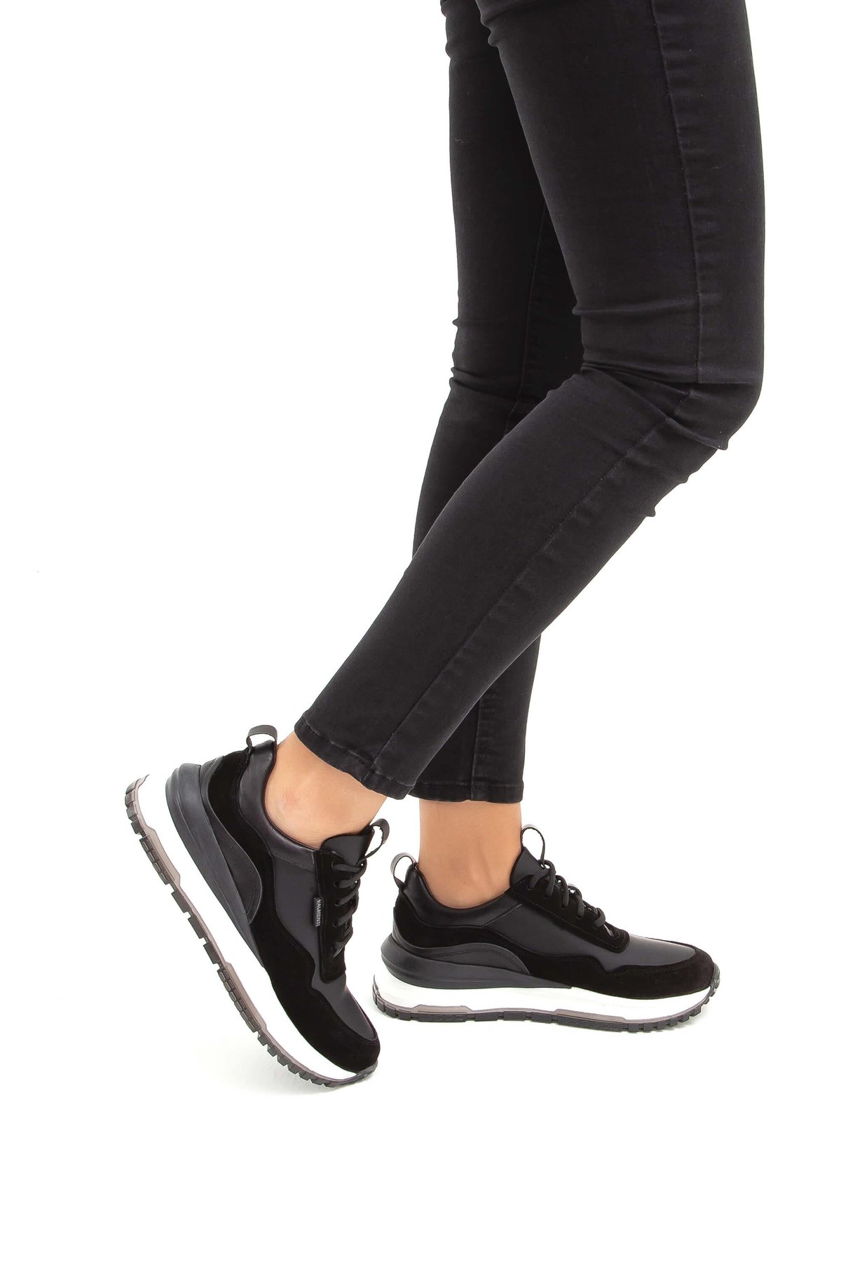 Valmenti Kadın Hakiki Deri Siyah Sneakers & Spor Ayakkabı