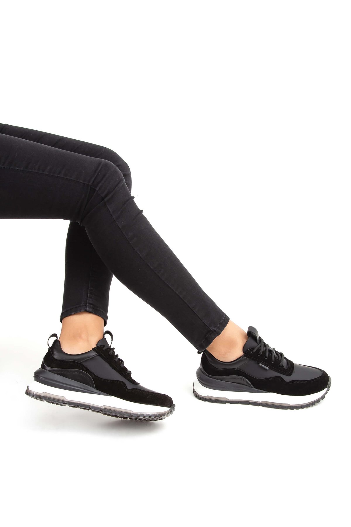 Valmenti Kadın Hakiki Deri Siyah Sneakers & Spor Ayakkabı