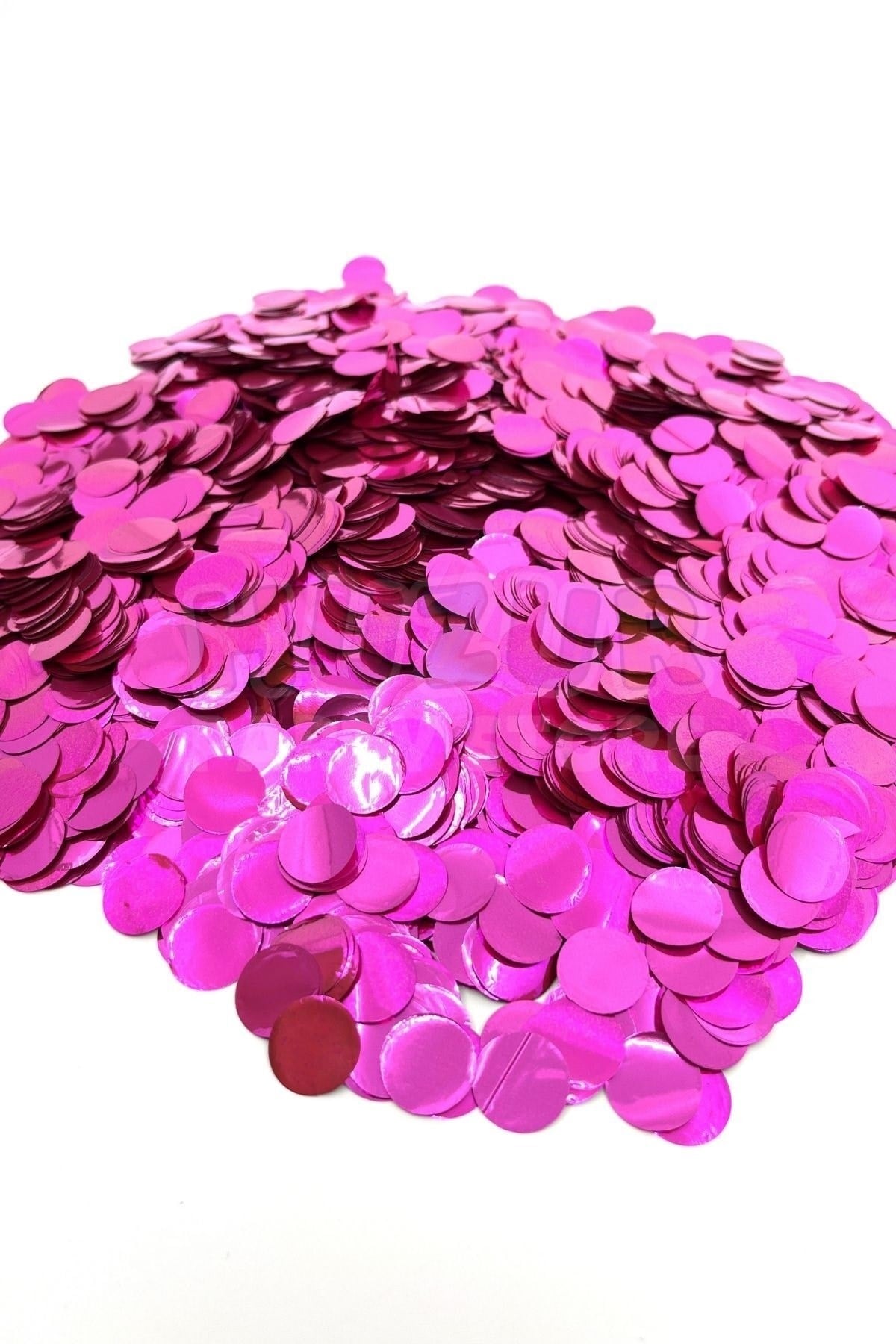 1 Paket Fuşya Balon Pulu Koyu Pembe Balon Içi Pul Konfetisi 10 Gram Konfetili Şeffaf Balon Pulu