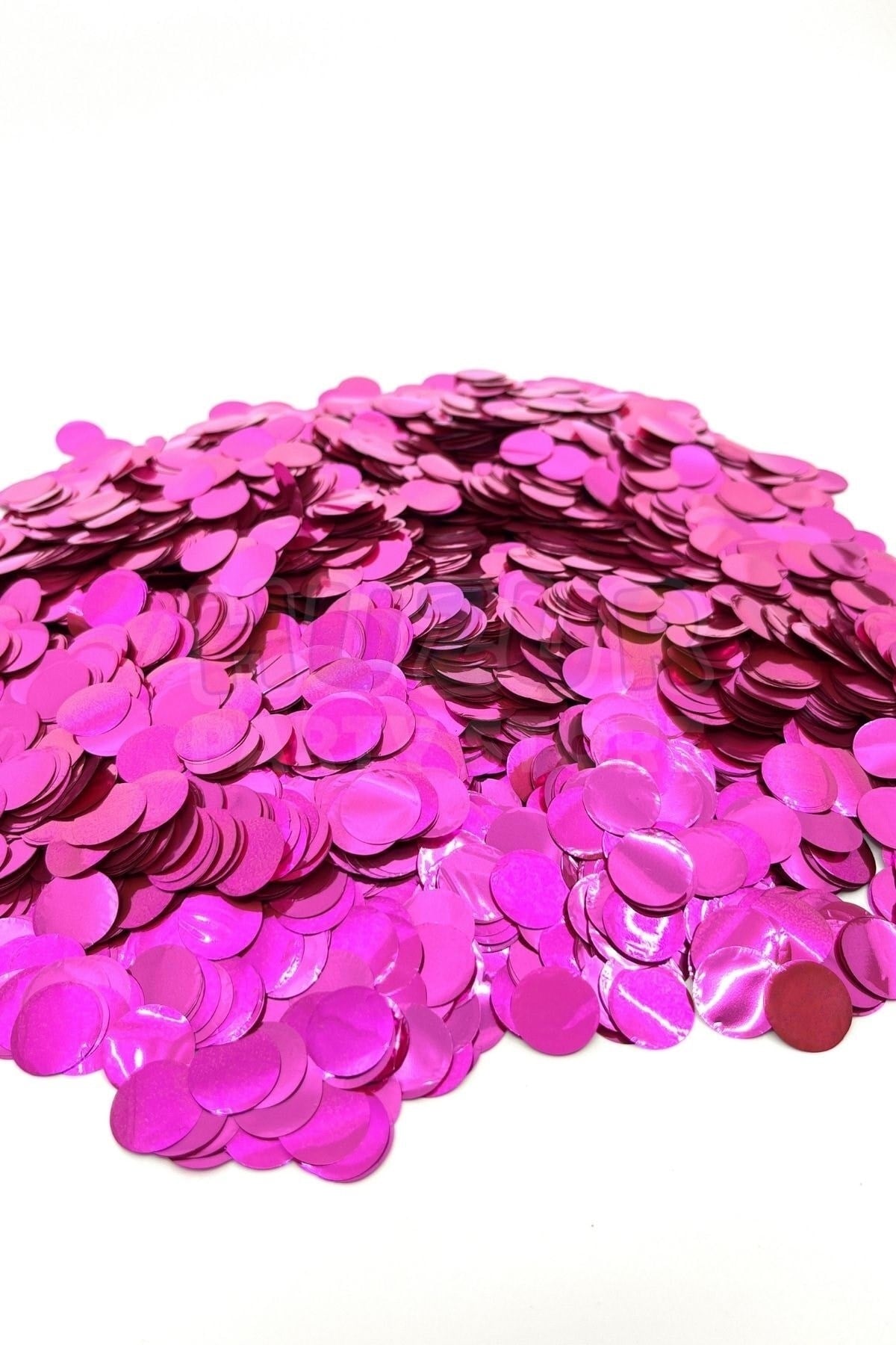 1 Paket Fuşya Balon Pulu Koyu Pembe Balon Içi Pul Konfetisi 10 Gram Konfetili Şeffaf Balon Pulu