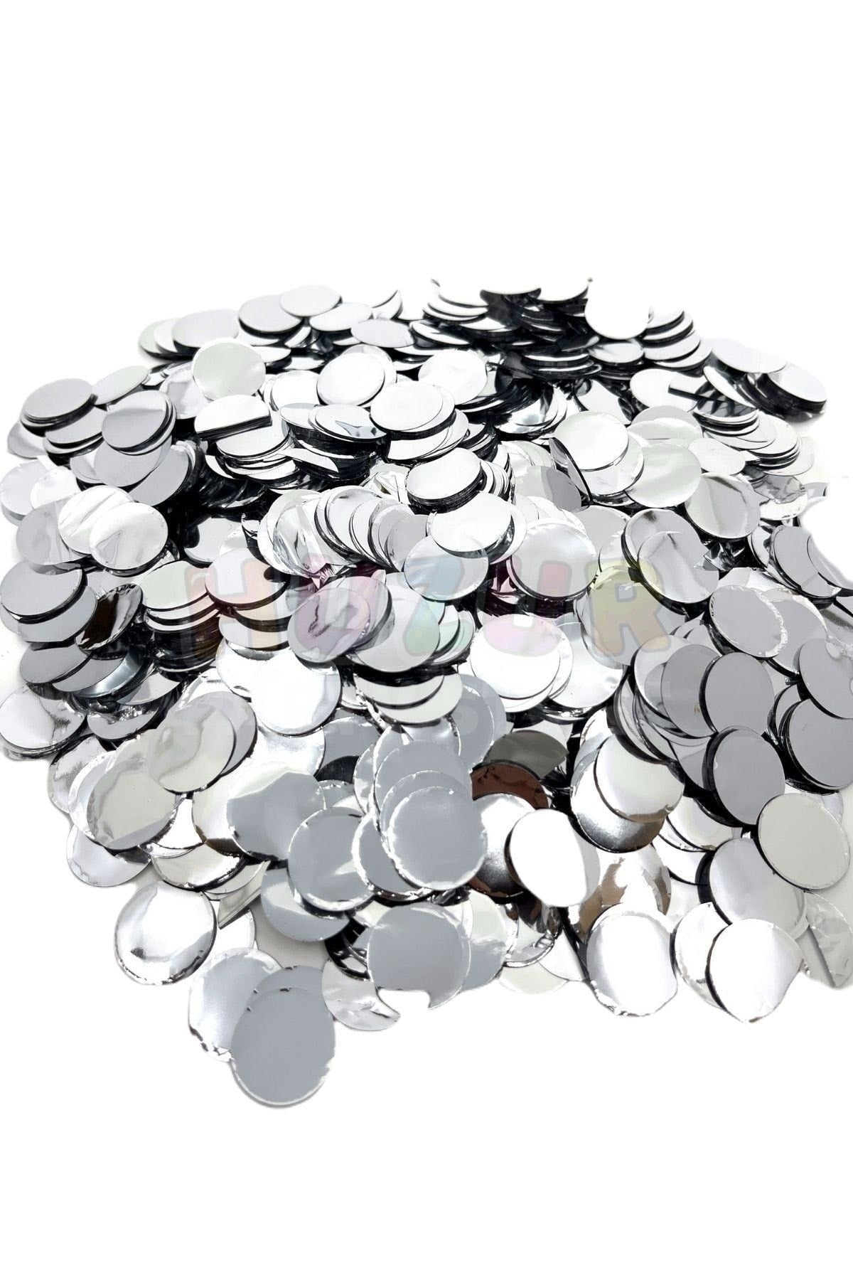 1 Paket Gümüş Balon Pulu Gri Silver Balon Içi Pul Konfetisi 10 Gram Konfetili Şeffaf Balon Pulu